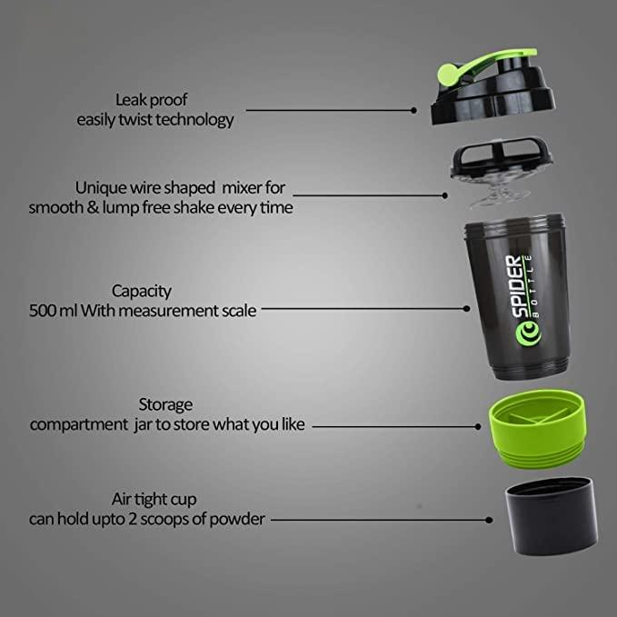 COOL INDIANS COOL INDIANS Sports Combo of Shaker, Sipper and WHEY Loader Container Bottles|Sipper Bottle|Shaker Bottle|PRE Workout Gym Shaker|Gym ACCESSORISE|Leak-Proof & BPA Free (Green 2)