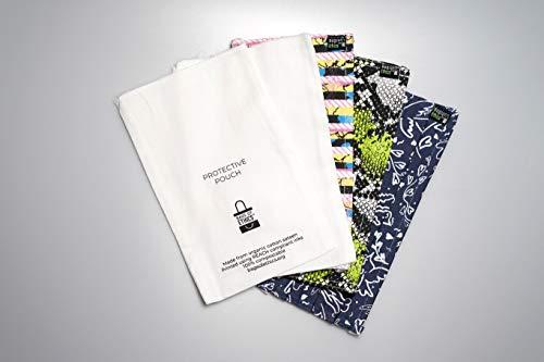 Bags of Ethics Bags of Ethics Great British Designer Face Mask, 3 Washable Face Masks and 2 Protective Pouches, Pack of 3 (Julien Macdonald, Rixo, Liam Hodges)