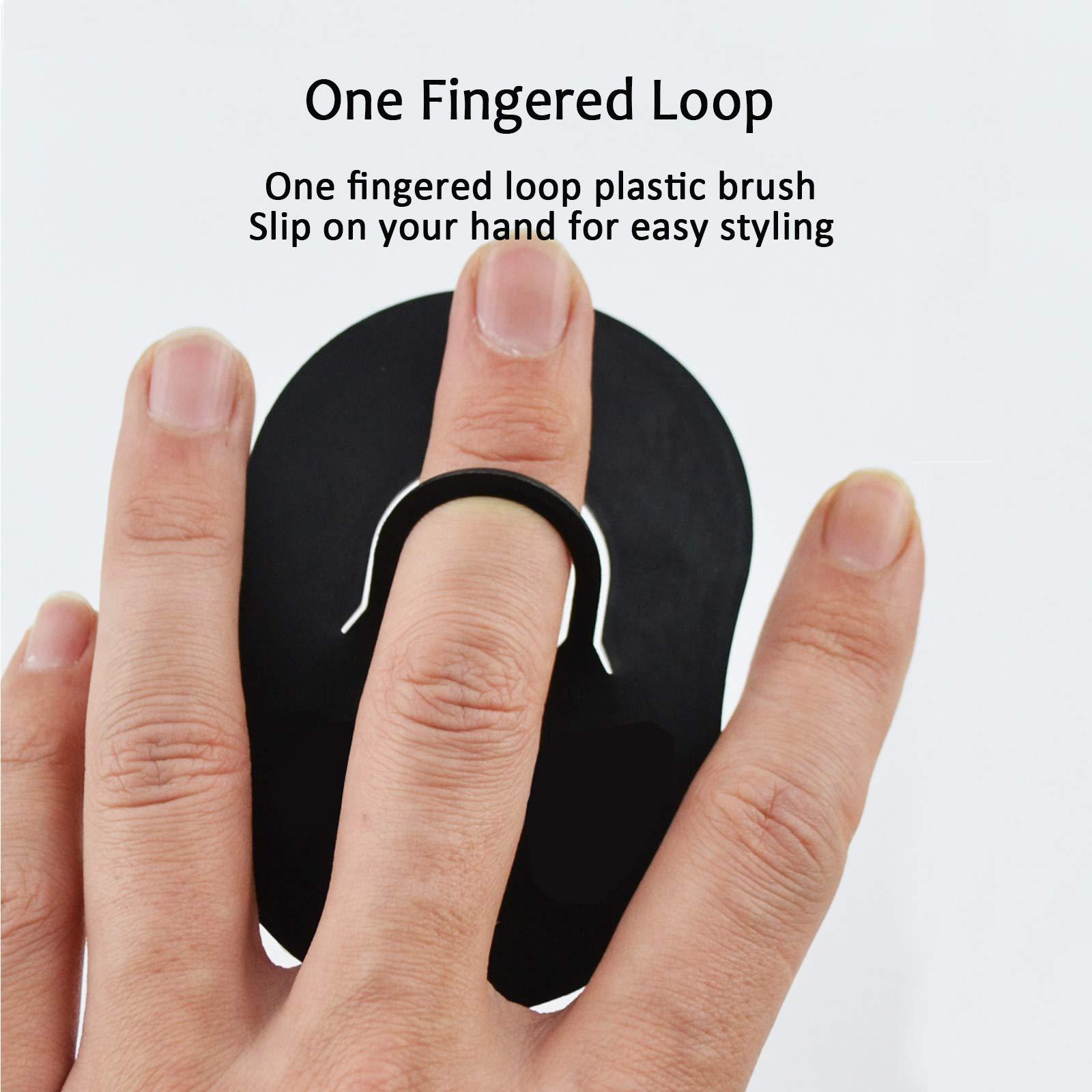 Vandorla 6 PCS Pocket Palm Combs, Portable Mens Hair Brush, Shampoo Combs Pocket Scalp Massager Brush, Soft Palm Brush for Men Short Hair, Black