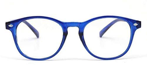 Glasswear Glasswear Reading Glasses For Men 1.00 1.25 1.50 1.75 2.00 2.25 2.50 2.75 3.00 3.25 3.50 3.75 4.00 Round Blue Transparent Frame Anti Glare Reading Glasses For Men And Women Anti Reflection (2.50)