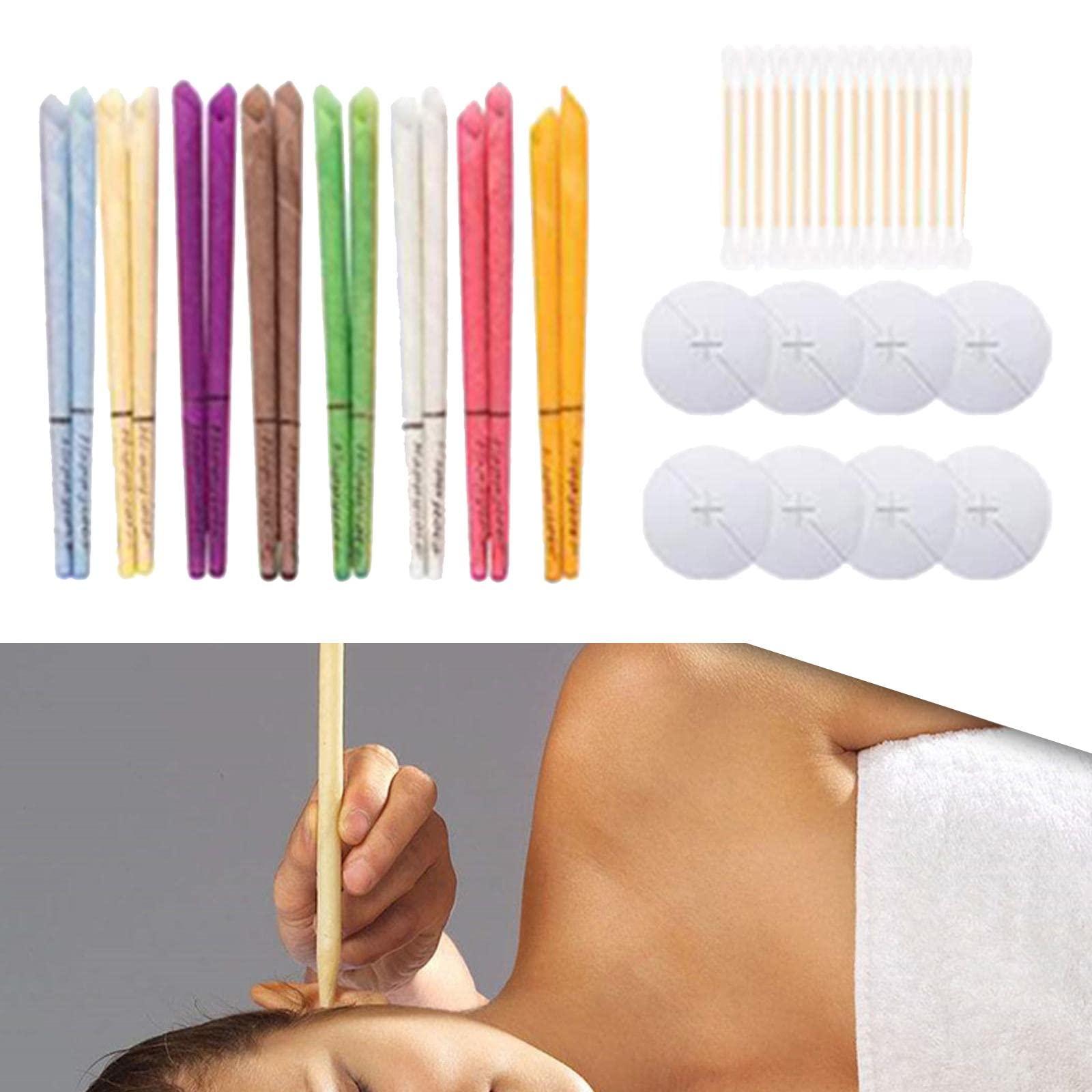 SAZ DEKOR SAZ DEKOR 10 Pieces Natural Ear Treatment Candles Kit Ear Wax Remover Portable Tool A|Scented Candle Set, Wick roll for Candle Making, Small Home Diffuser & Perfect for Relaxation, DIY Tools|