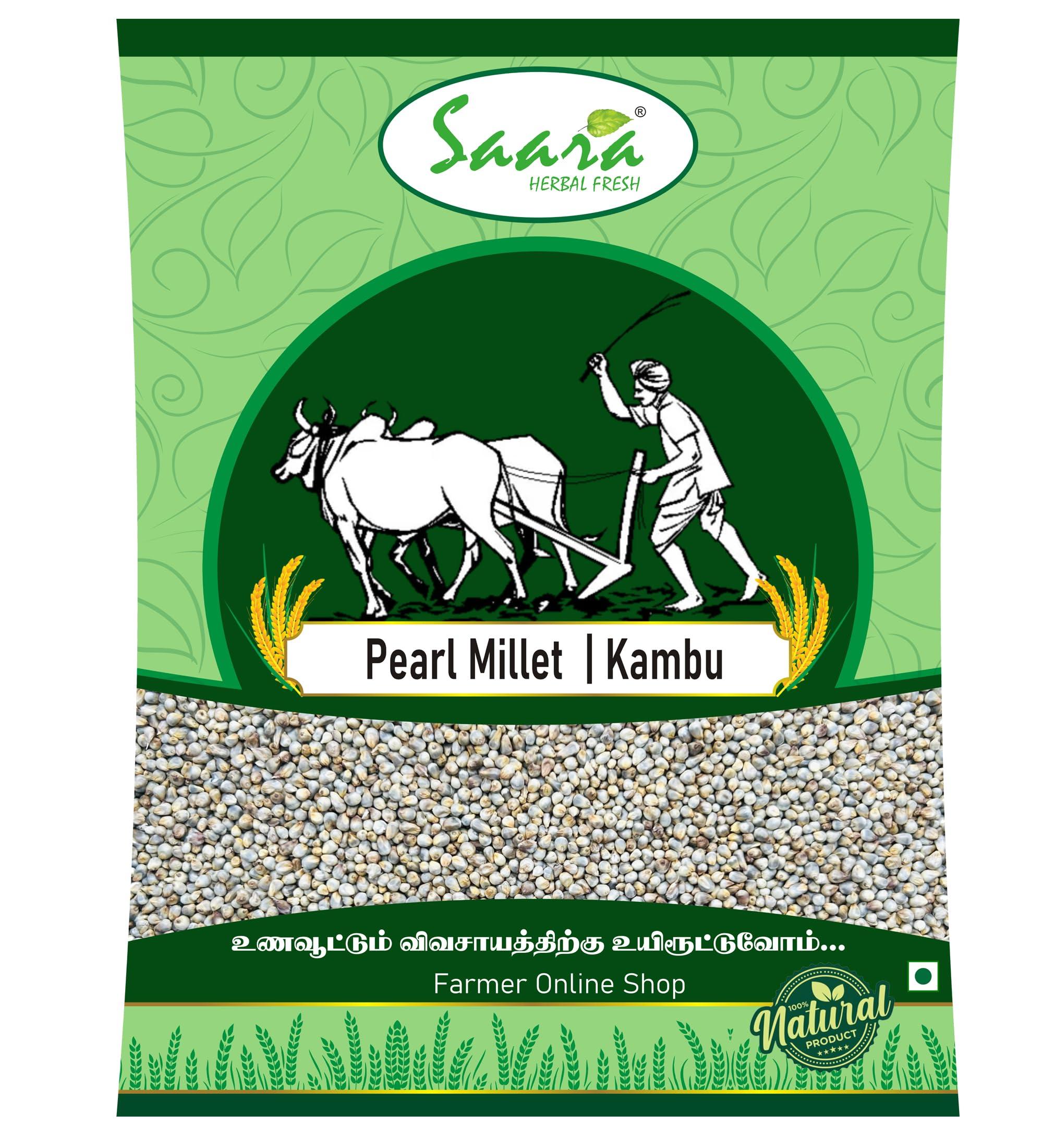 SAARA SAARA Pearl Millet Whole Grain, 950g | Kambu Cleaned| Bajra | Sajjalu | Sajje, 950g