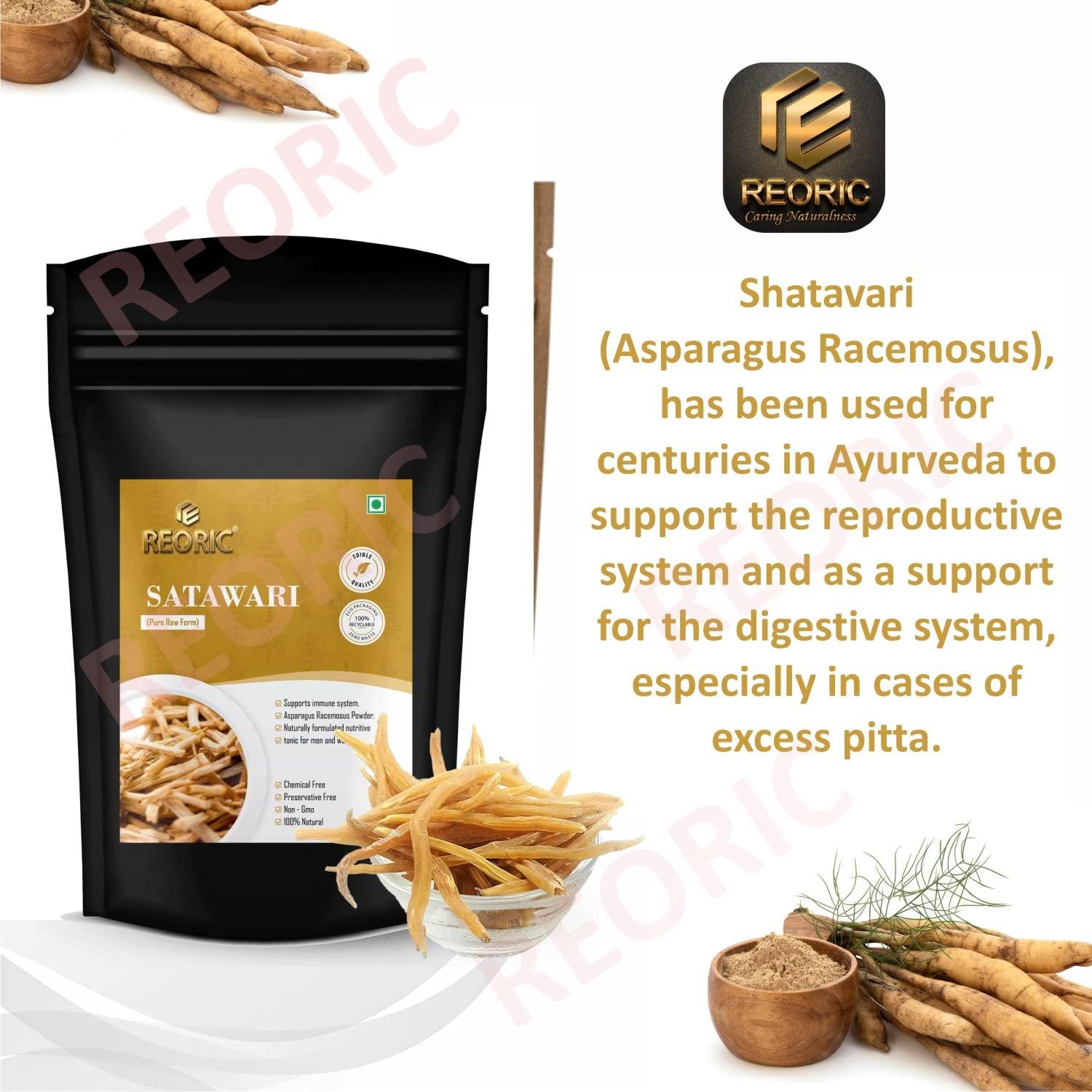 REORIC REORIC Raw Shatavari - 100g | Shatawar Root-Shatawari Whole | Natural Shatavar root | Asparagus Racemosus | Indian Asparagus
