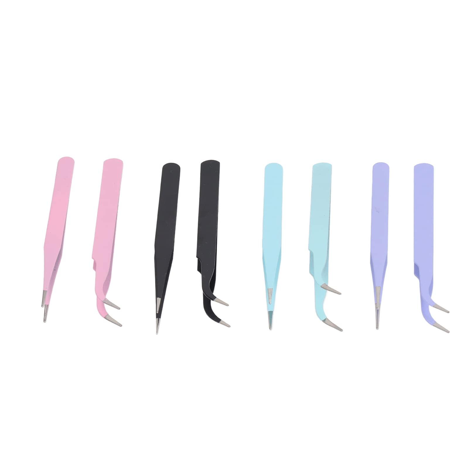 RTLR Accuracy Tweezer, Tweezer Set Hard Multifunctional Elbow Pointed for Eyelashes Extension