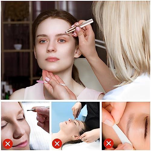TLISMI TLISMI New Flawless Eyebrow Trimmer for Women - USB Rechargeable Portable Electric Face Epilator with Built-in LED Light Painless Eyebrow Shaver for Eyebrows, Chin, Neck, Upper Lips & Face (White)