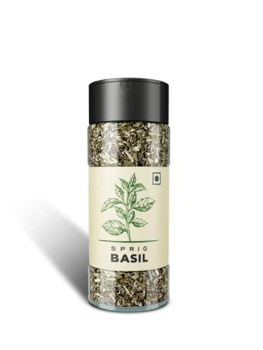 S P R I G SPRIG Basil Herb | Basil Seasoning for Italian Cuisine| Basil Spice Sprinkler | Basil Flakes for Pizzas & Pastas | Make Basil Pesto | Crushed Basil Leaves for Cooking | No Preservatives No MSG | 7gm