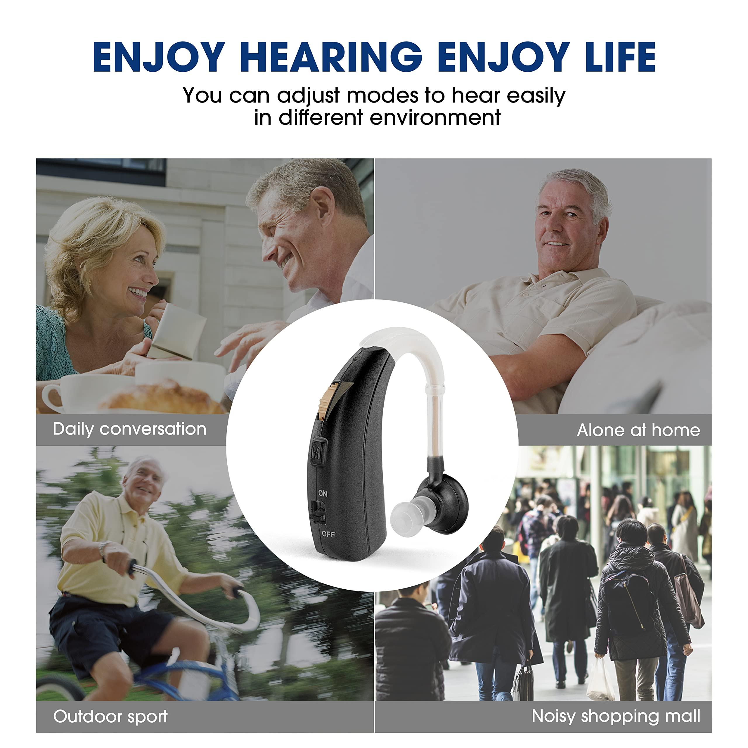Britzgo Britzgo Digital Hearing Aids Amplifier Rechargeable with adjustable mode Doctor and Audiologist Designed (Black)