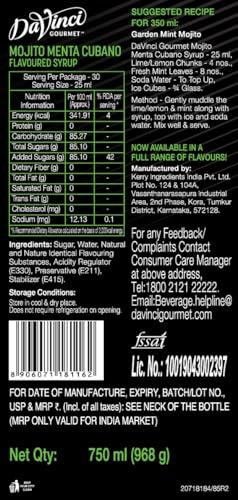 DaVinci Gourmet DaVinci Gourmet Mojito Menta Cubano Syrup 750 ML