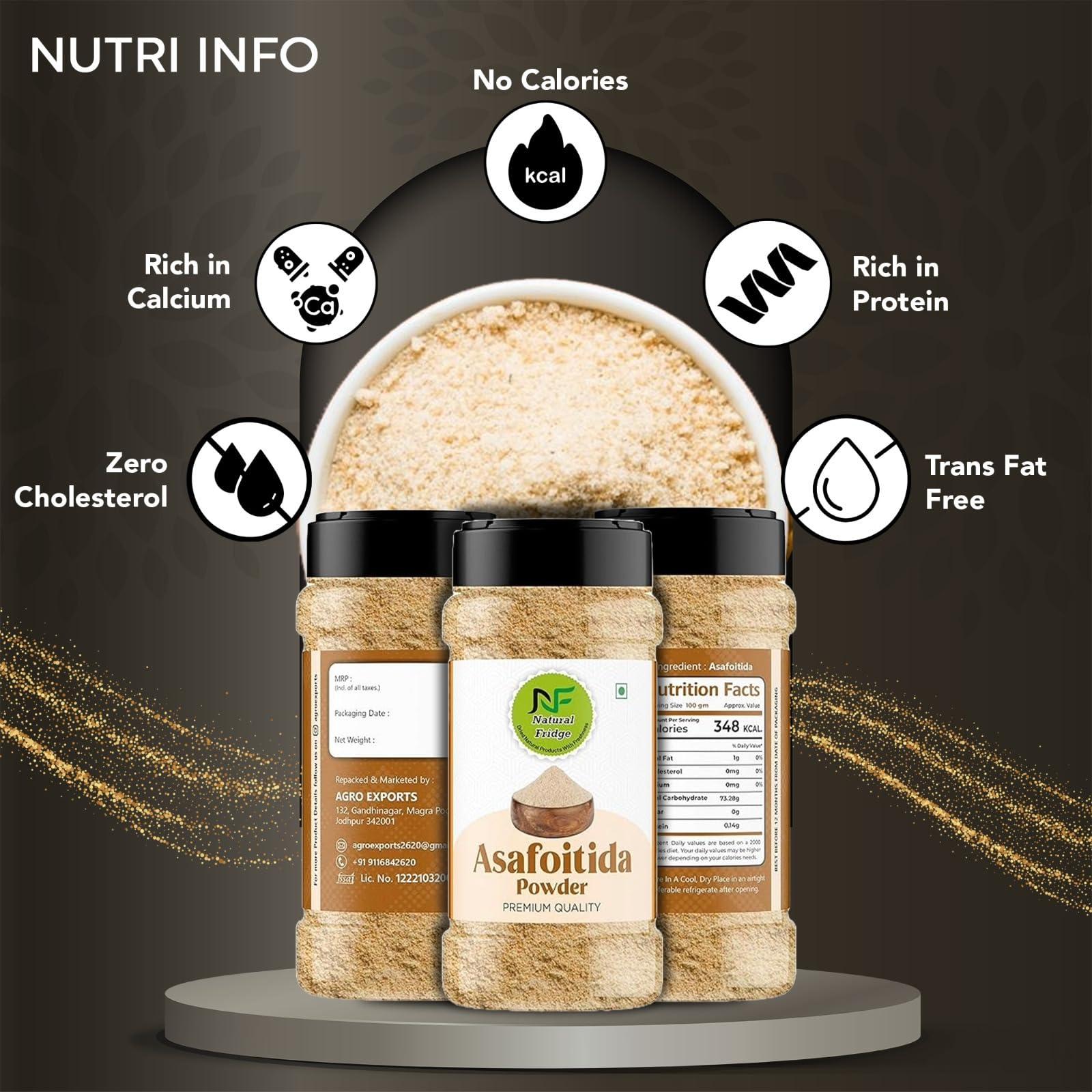 Natural Fridge Natural Fridge 100% Pure Asafoetida (Hing) Powder | Anti-inflammatory Properties & Anti-Ageing Spice | Strongest Compounded Pure Hing Powder | 100% Pure and Natural | Food Spice | Indian Flavour for Food | Premium-Quality Hing (100g)