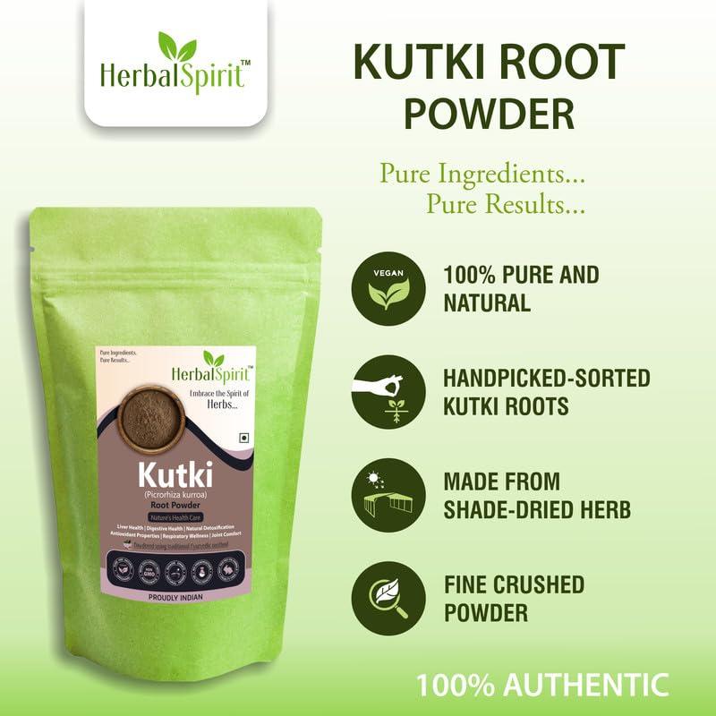 HerbalSpirit Herbal Spirit Kutki Powder for Liver, 250gm | kutki powder organic | Picrorhiza Kurroa |