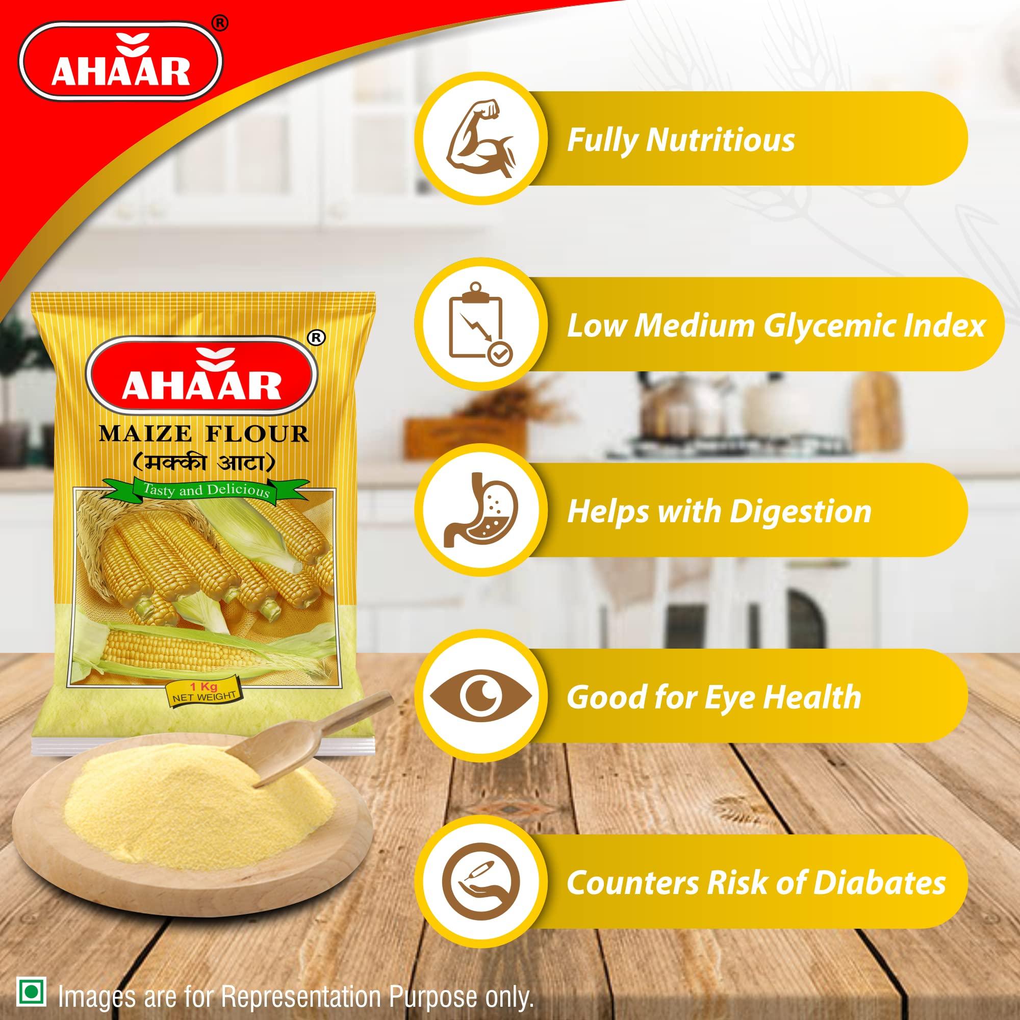 AHAAR Ahaar Makki Atta 1Kg | Corn Flour | Maize Flour