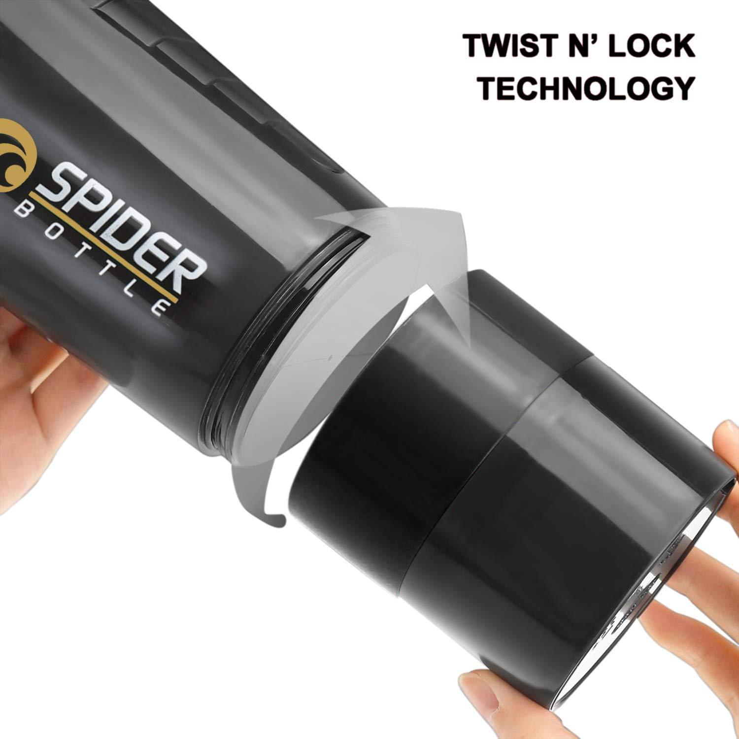 DOVEAZ DOVEAZ Spider Shaker | Spider Protein Shaker | Spider Shaker Bottle | Gym Shaker | Cyclone Shaker | Protein Shaker | Gym Protein Shaker | Gym Bottle | Bpa Free Shaker | Shaker 500ml (Black)