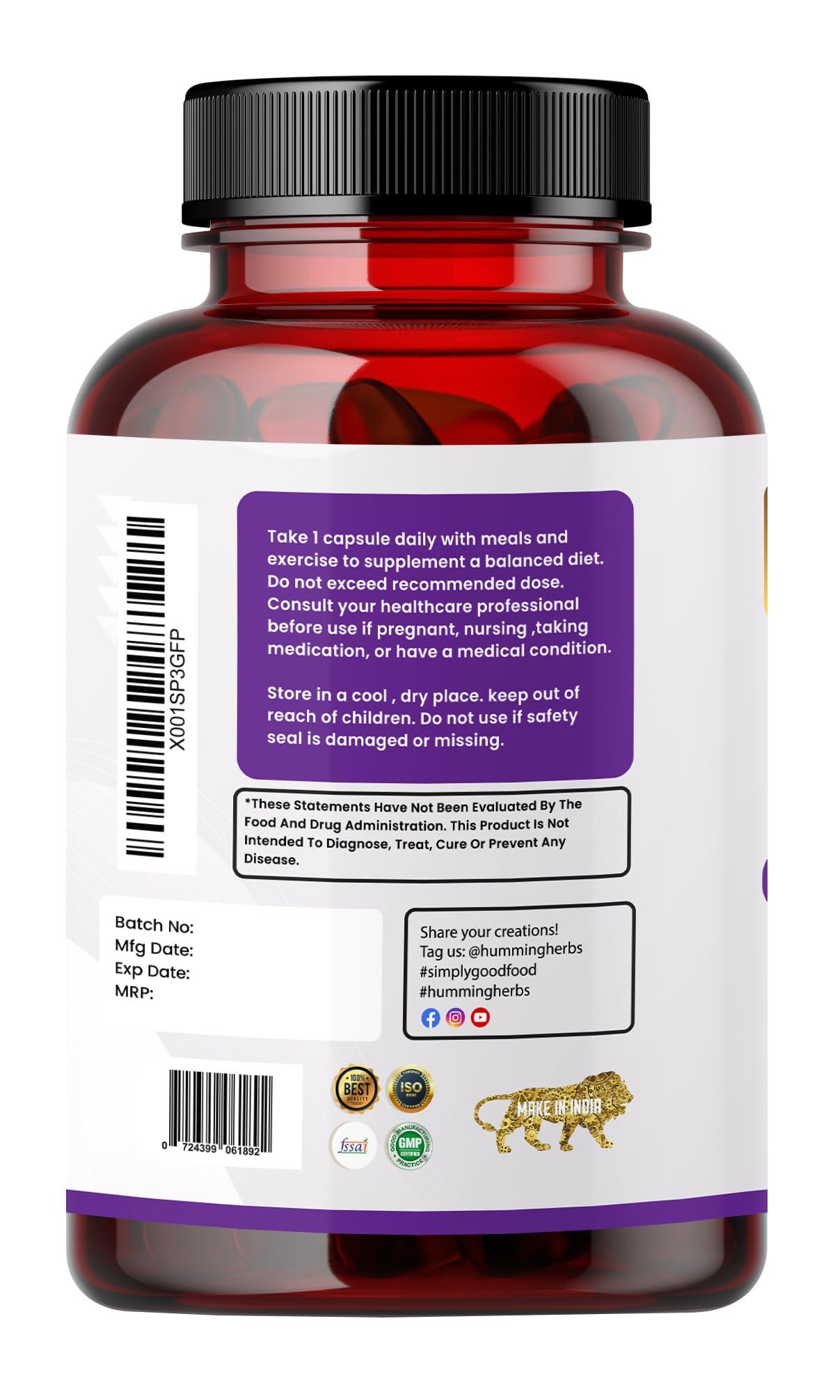 Humming Herbs Humming Herbs DIM - Diindolylmethane - 3 in 1 Formula - Organic Alkalizing/Superfood Extracts Spirulina,Berries Blend, Black Pepper Extract - 90 cap