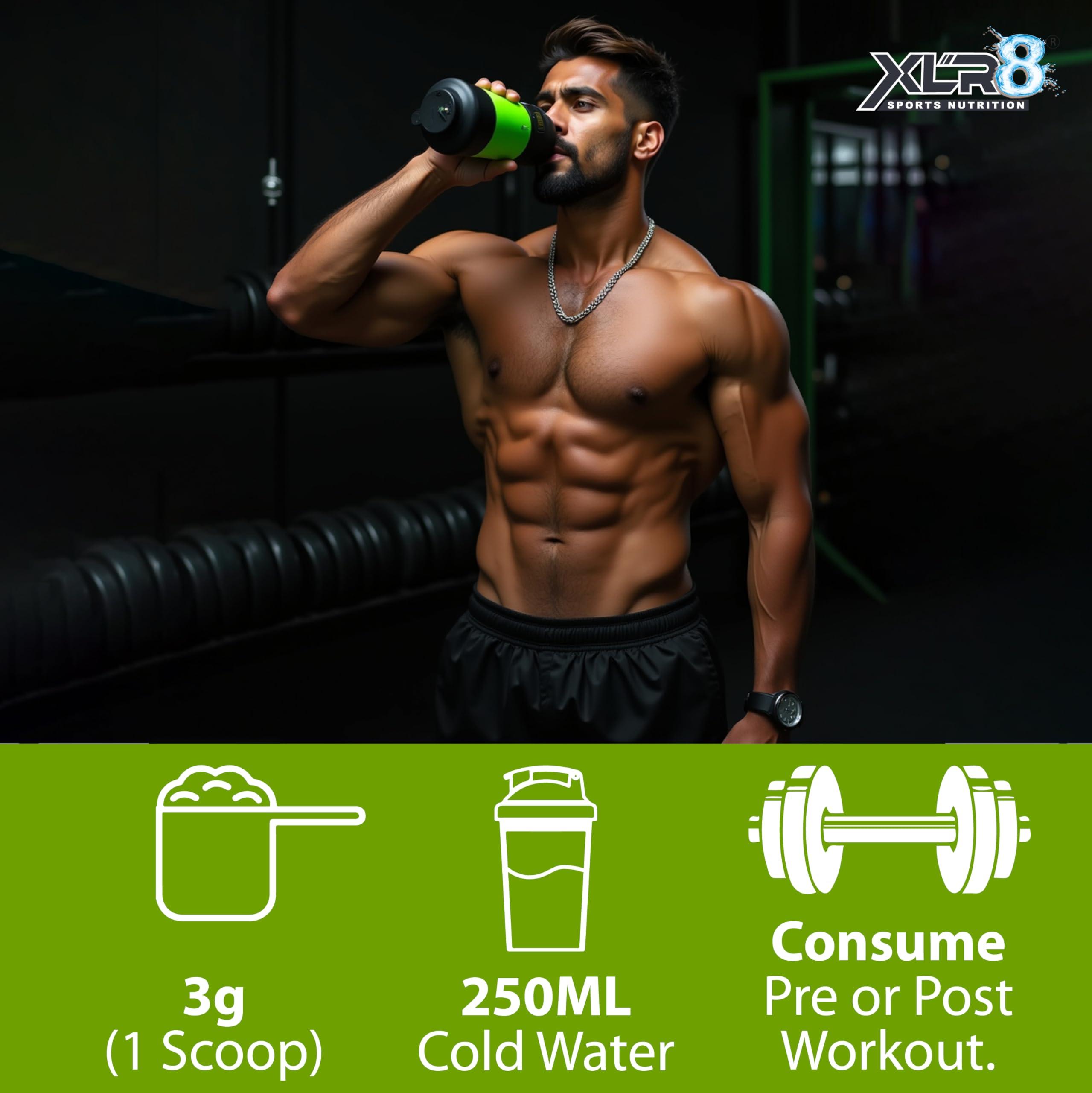 XLR8 XLR8 Creatine Monohydrate Powder Micronized | Unflavored, 250g (83 Servings) | Pre & Post Workout Supplement for Men & Women | Supports Muscle Growth & Energy