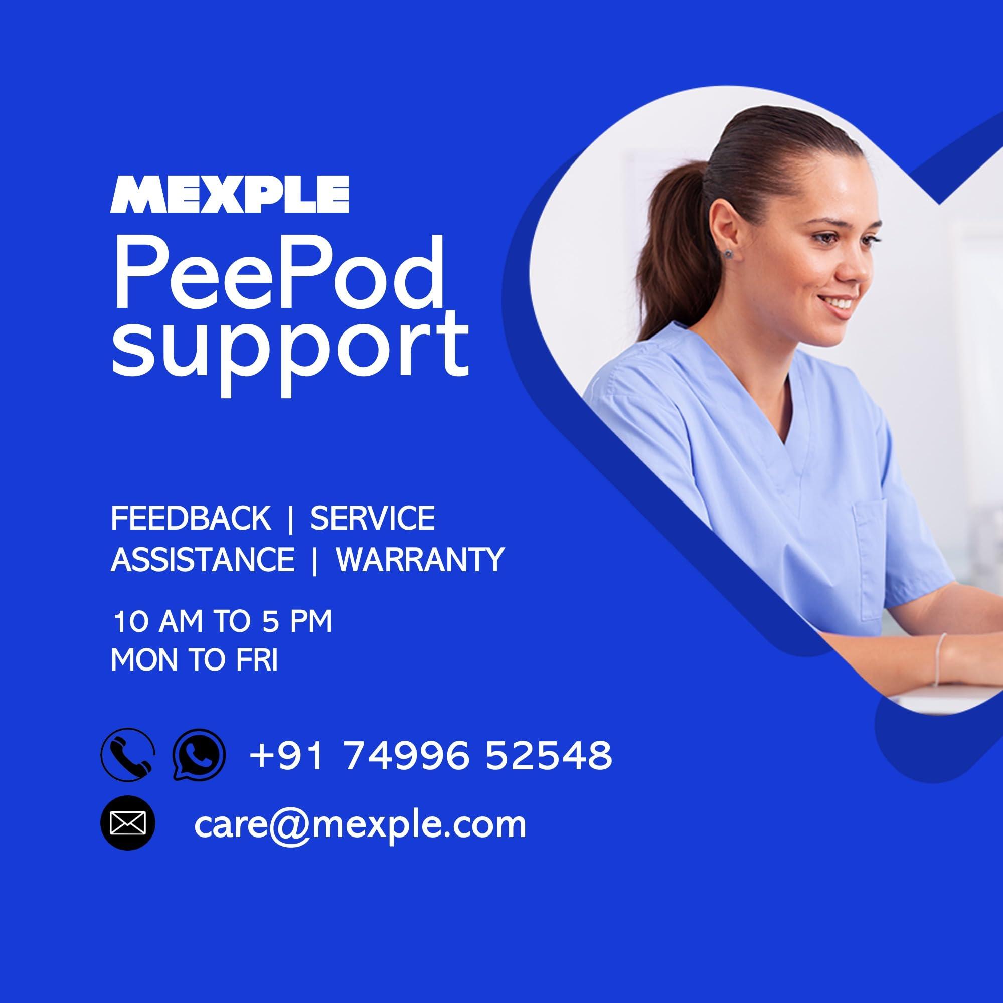 Mexple Mexple Peepod M/F Urinal Pot, Urinal For Women & Men, Pee Funnel, Unisex Bed Pan, Portable & Safe Medical Grade Urine Pot With Female Cup 1000Ml, Urine Bottle For Patients, White