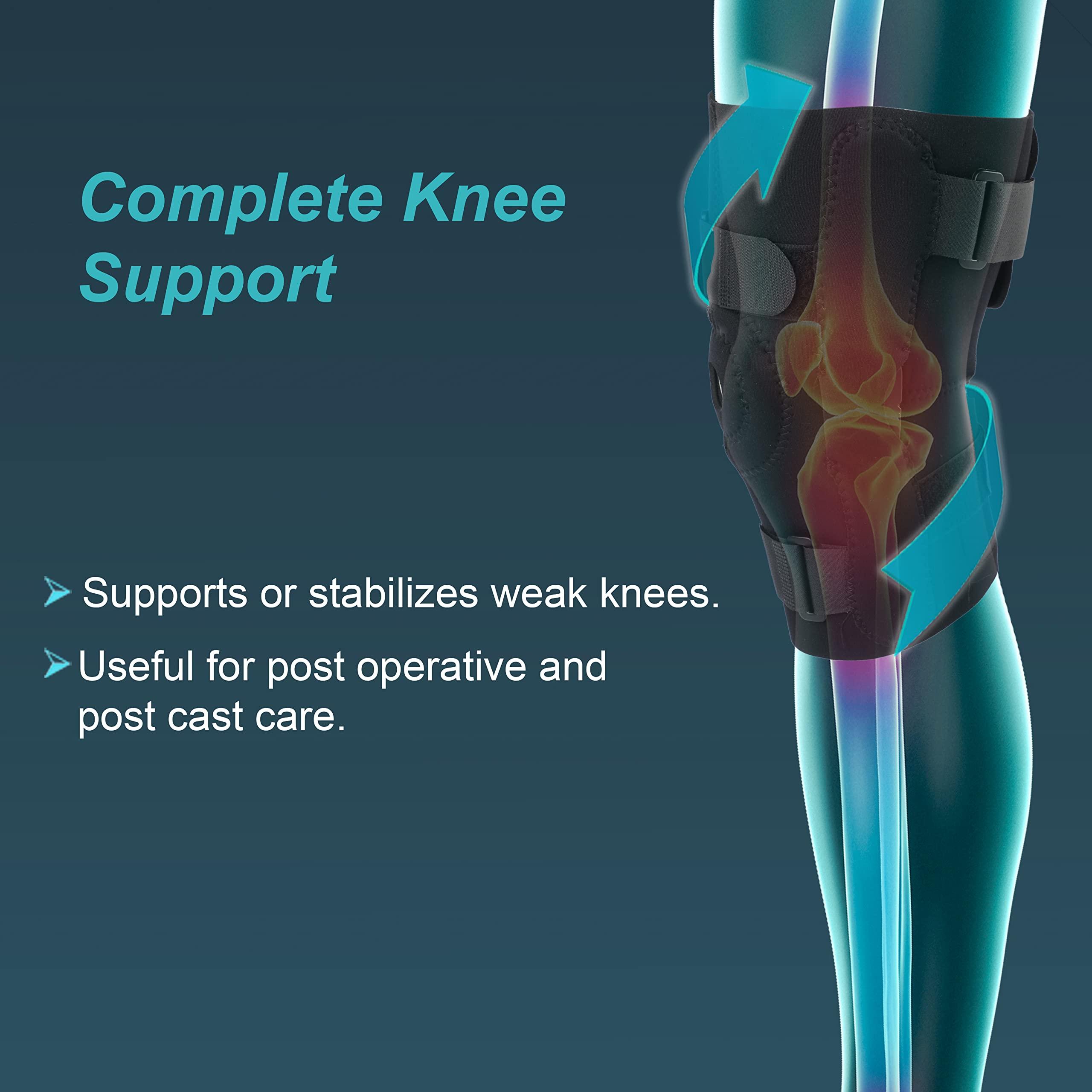 TYNOR TYNOR Knee Support Hinged (Neoprene), Grey, Large, 1 Unit & Knee Wrap Hinged (Neo), Black, Large, 1 Unit