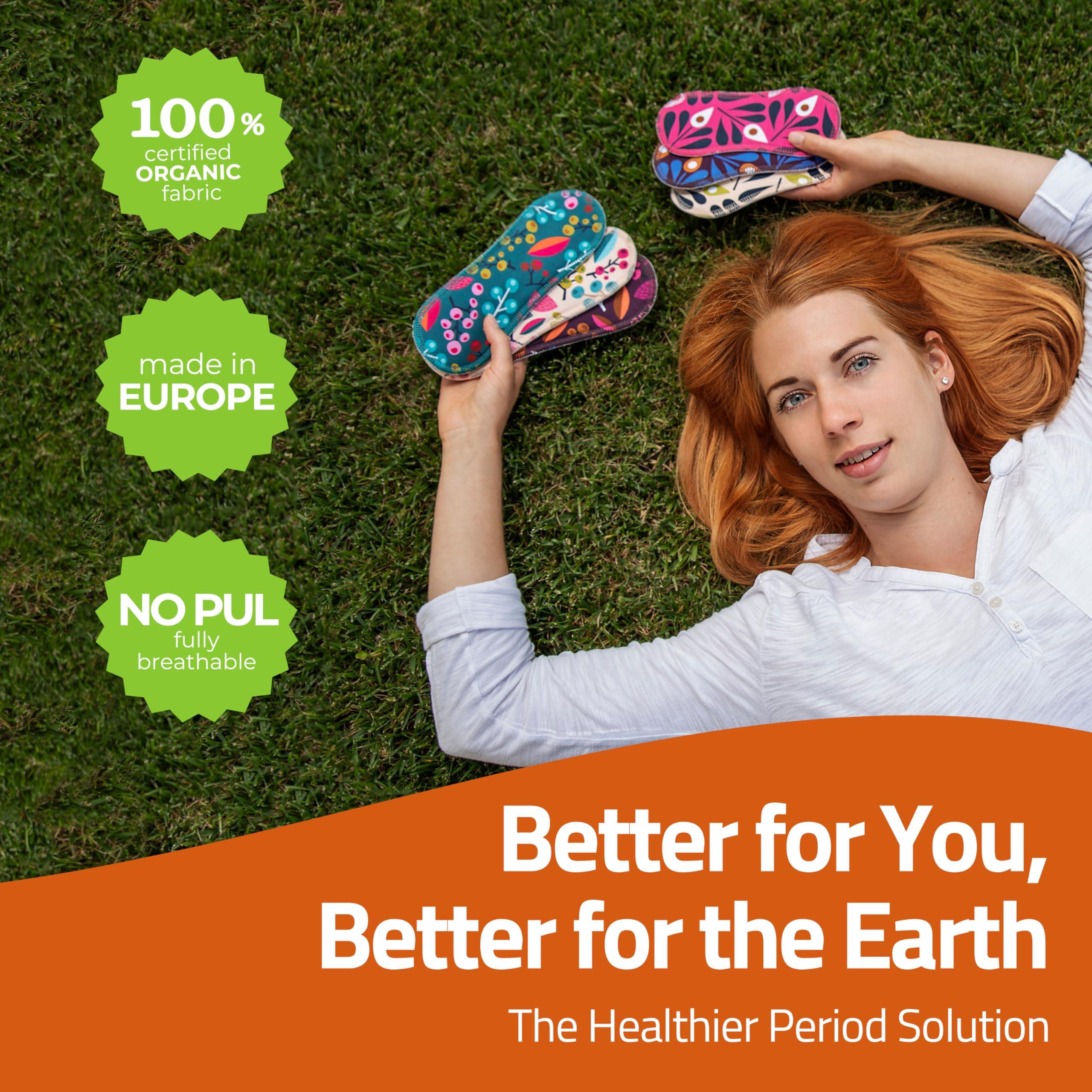 Natissy Natissy Reusable Panty Liners For Women(Single S);Mini Organic Cotton Cloth Panty Liners Made In Eu; Daily Cotton Washable Panty Liners For Women&Teens; Extra Thin Panty Liner Cloth,Not For Period