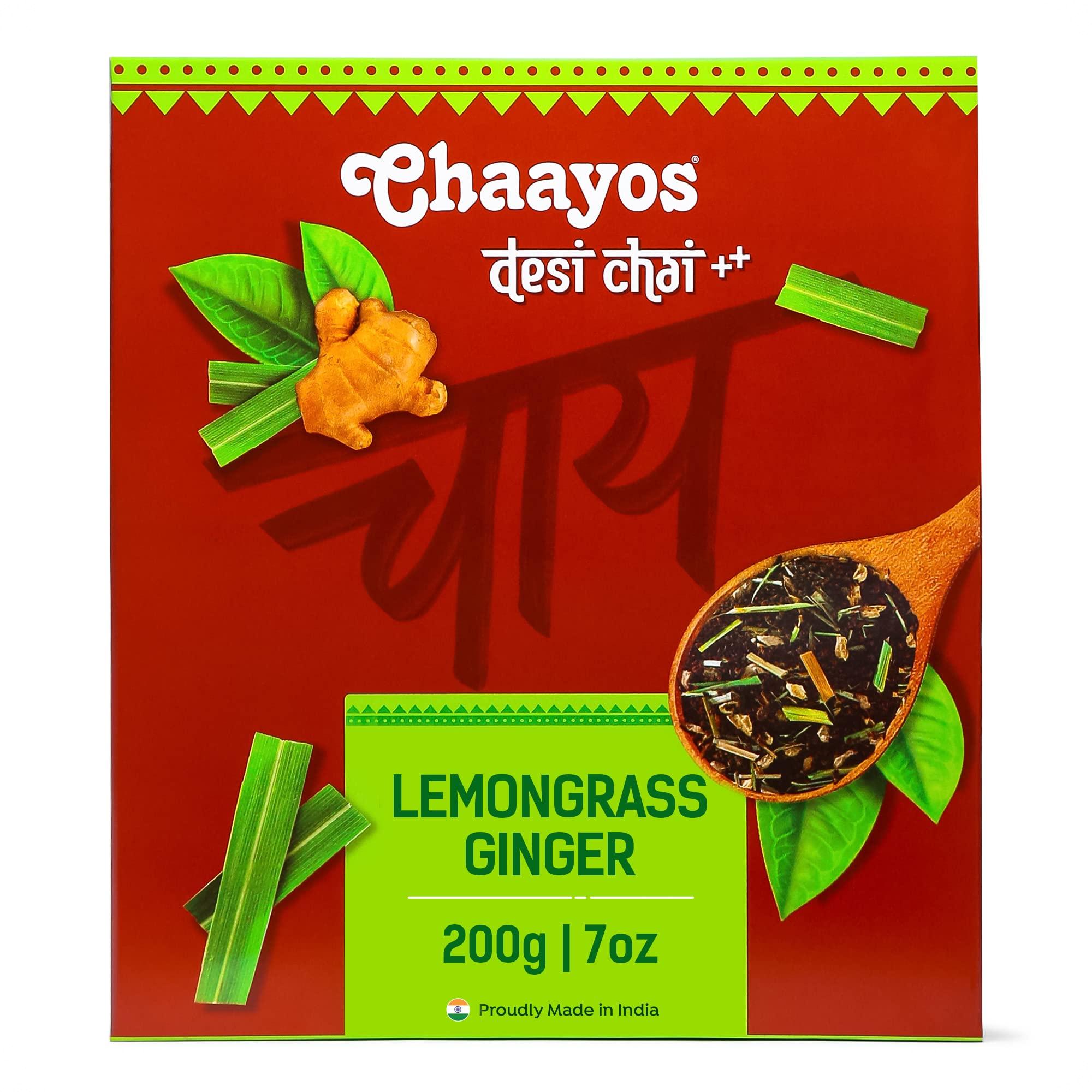 Chaayos Chaayos Lemongrass Ginger Tea - Premium Chai Patti for Cough & Cold Remedy (200g)