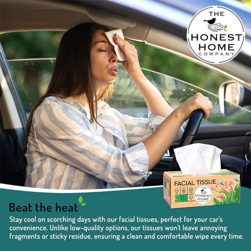 THE HONEST HOME COMPANY The Honest Home Company | 2 Ply Soft Facial Tissues Box | 200 Pulls/Box - Pack Of 3 | Hard Box Easy Pull | 600 Pulls (200x3)