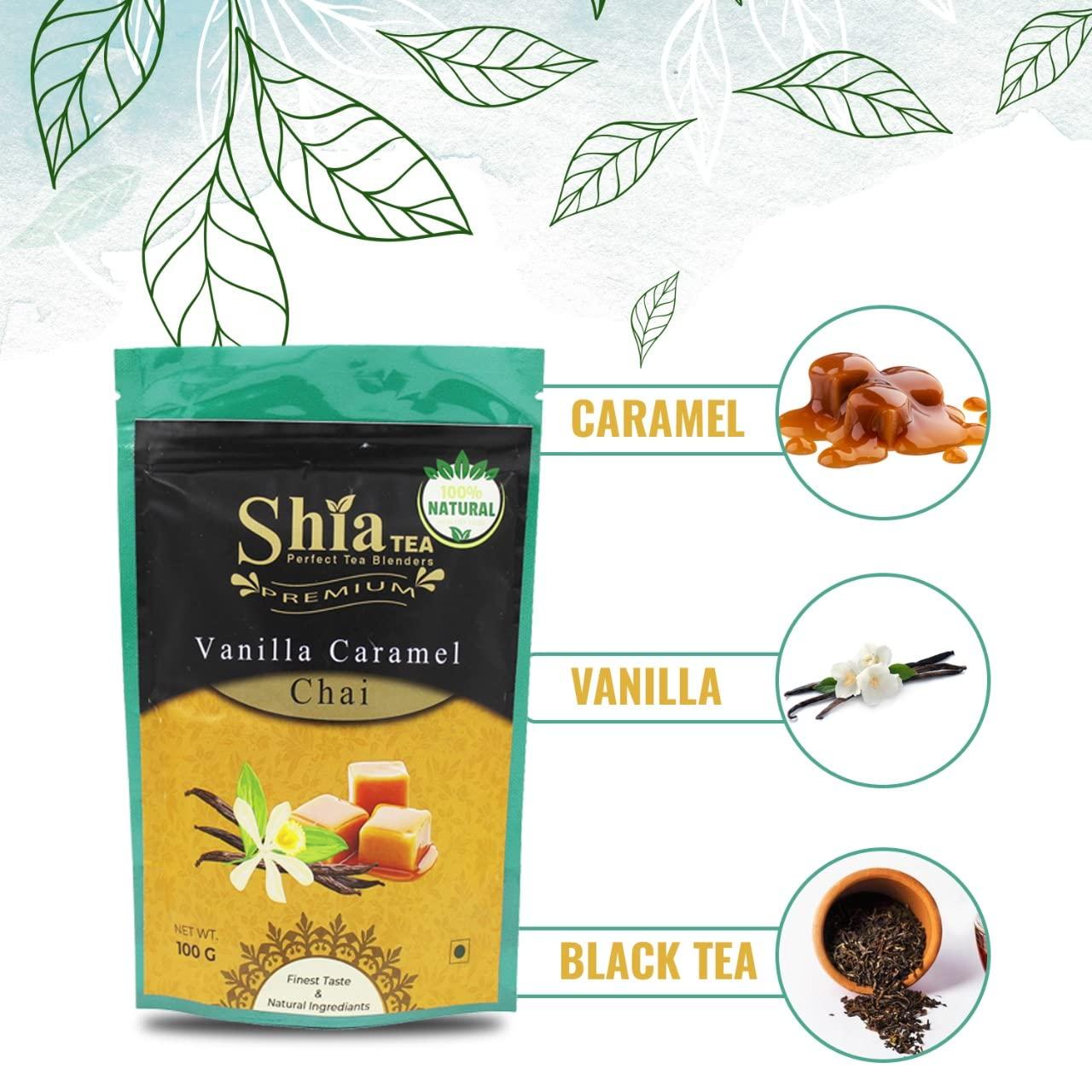 Shia Tea Shia Vanilla Caramel Chai | Natural Vanilla Flavour | Caramel Tea |100 grams