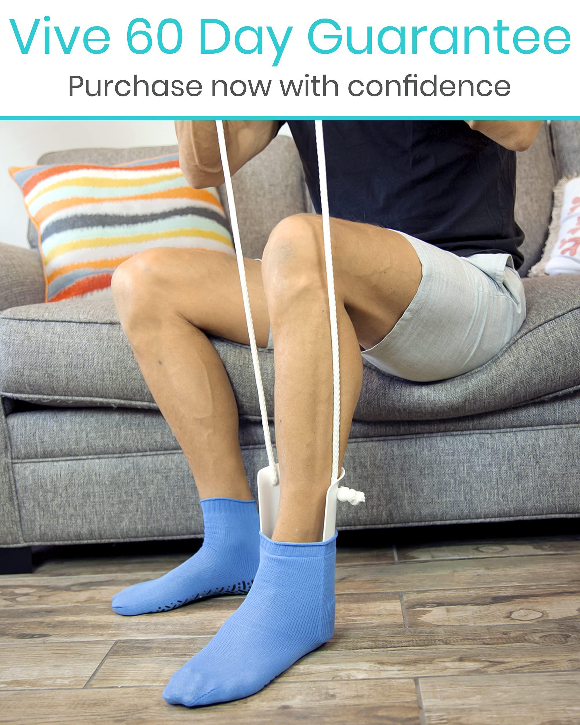 VIVE VIVE Sock Assist Device by Vive - Stocking Puller Assistant Aid - Easy Up Compression Sock Helper Aide Tool - Easy Putting On and Pulling Up Donner for Elderly Senior and Pregnant - Puller Assistance