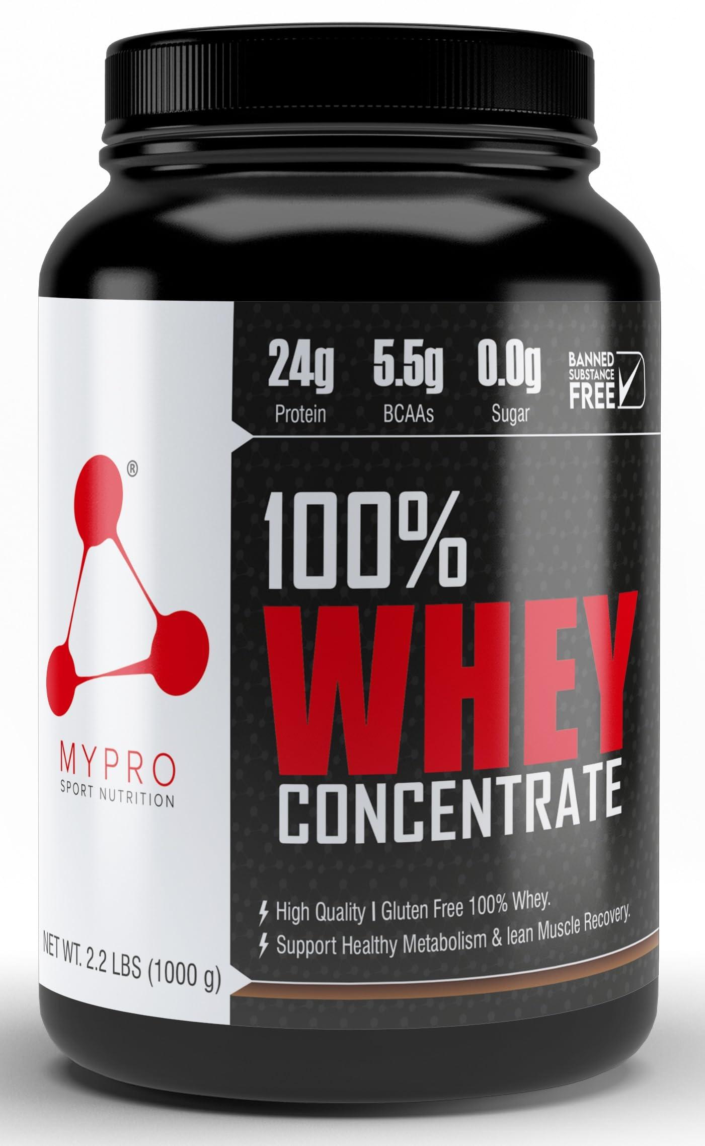 Mypro Sport Nutrition Mypro Sport Nutrition 100% Whey Protein Concentrate (24g Protein, 0g Sugar,5.5G BCAA,) Belgium Chocolate Flavor For Men And Women (1000 gm)