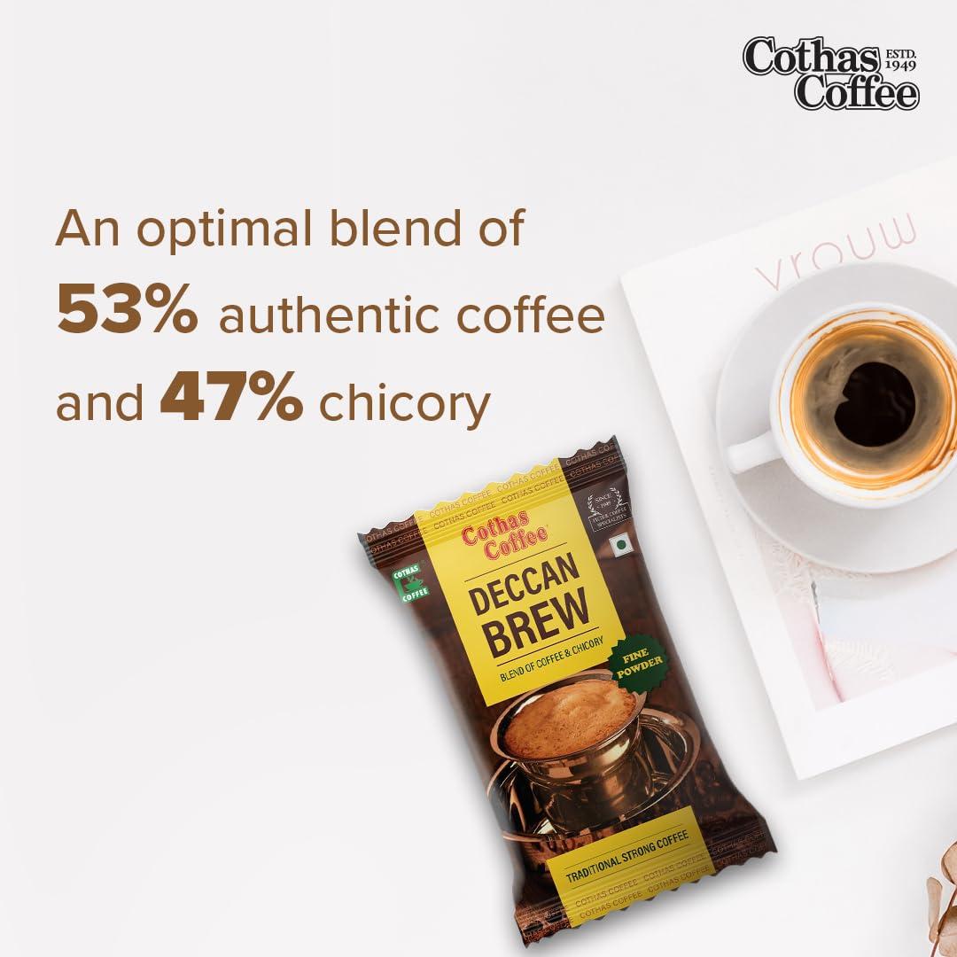 Cothas Cothas Deccan Brew Coffee, Blend of 53% Coffee 47% Chicory, Authentic South Indian Filter Coffee with Fresh Aroma & Strong Taste (100g)
