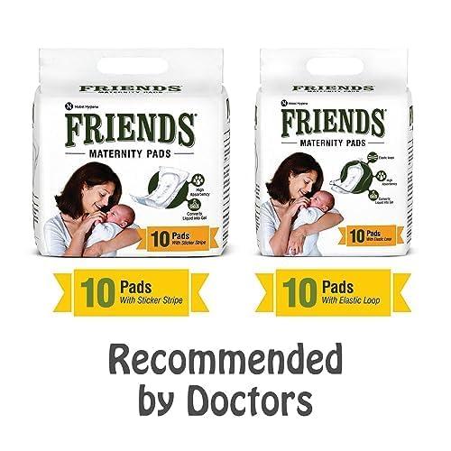Friends Friends Disposable Maternity Pads with Elastic Loop for Post Pregnancy Bleeding - 60 Pcs