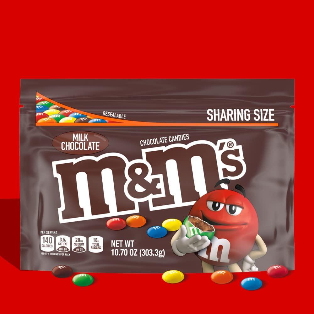 Mars M&MS Milk Chocolate Candy Sharing Size Bag, 10.7 oz