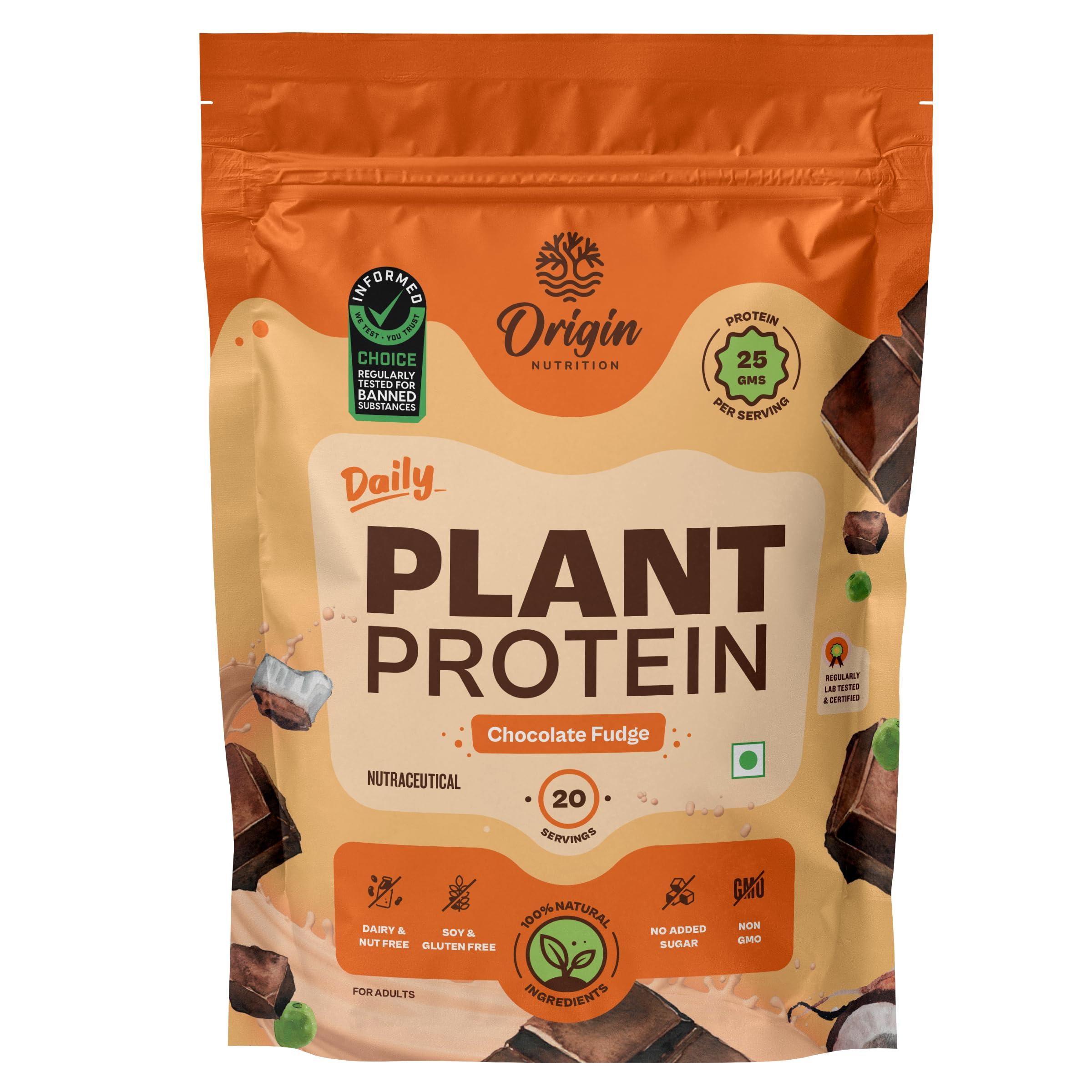 ORIGIN NUTRITION Origin Nutrition 100% Natural Vegan Protein Powder (European Pea Protein Isolate & Pumpkin Seed Protein) Easy to Digest Chocolate Flavour with 25g Plant Based Protein,770g