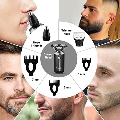 NOYMI Noymi 3 in 1 Shaving Machine | Beard Trimmer for men with Waterproof IPX7 technology | Fast Charging with 90 Mins Continuous Use (Shaver + Trimmer)