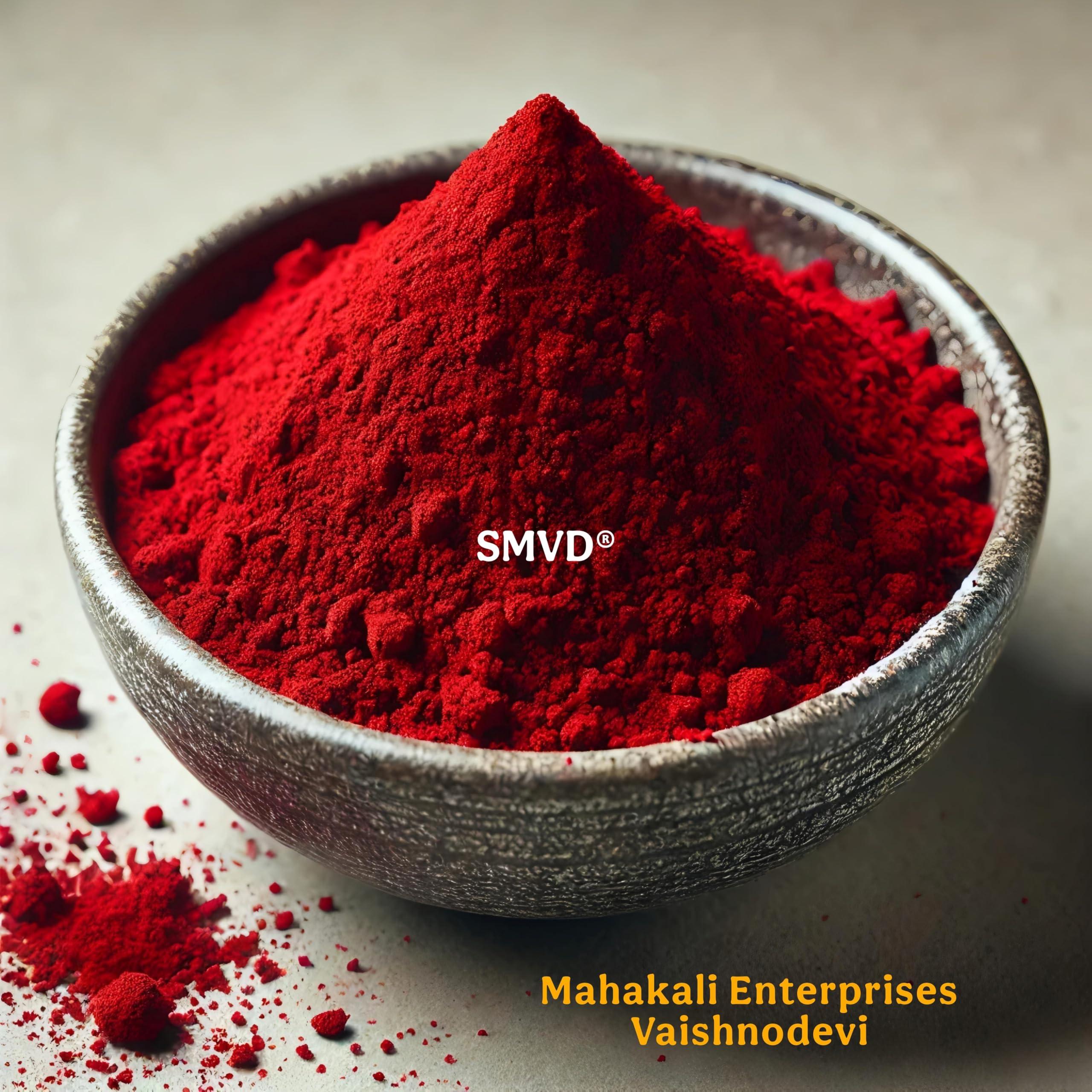 SMVD SMVD® SHRI AMBAJI Super RED Rose SINDHOOR KUMKUM for Daily Pooja/Tilak and SUHAG SINDHOOR 100 Grams, RED