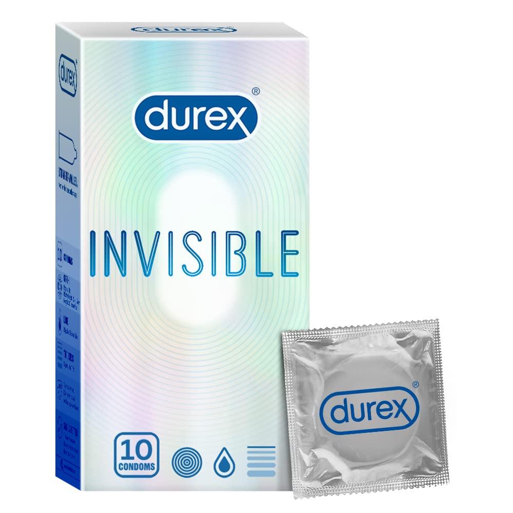 Durex Durex Real Feel Condoms for Men - 10 Count| For Real Skin on Skin Feeling| Latex Free & Durex Invisible Super Ultra Thin Condoms for Men - 10 Count