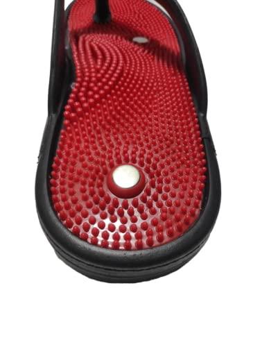 Acm Acupressure Slipper for Unisex-Foot Massage/Relax (Red, numeric_10)