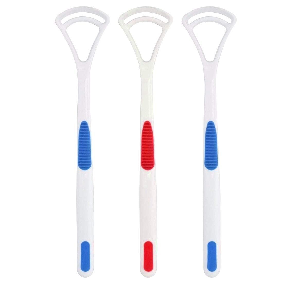 Generic plastic tongue cleaner for fresh people of india for adult & children, Multicolor, Pack of 3