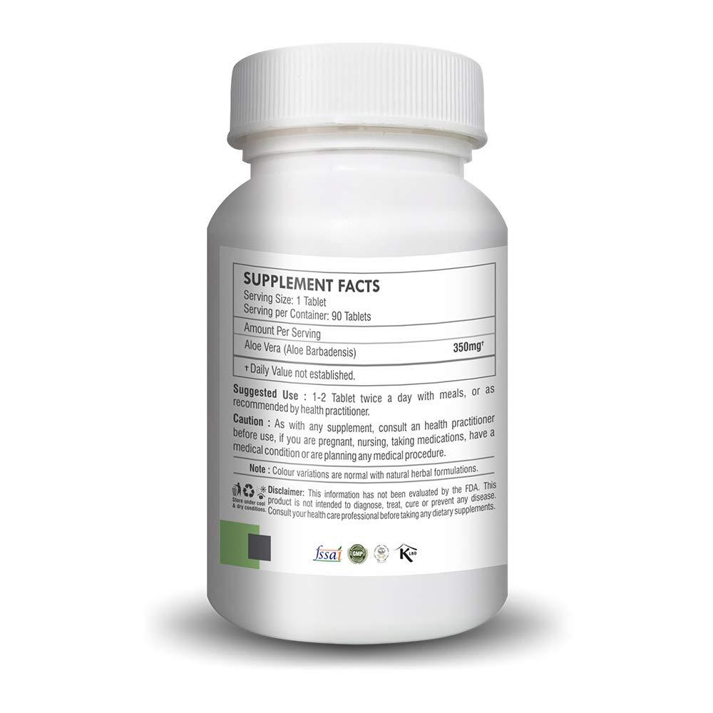 H&C HERBAL INGREDIENTS EXPERT H&C Herbal Ingredients Expert Aloe vera Tablets - 350 mg - Pack 90 Tablets - For All Wellness And Rejuvenation