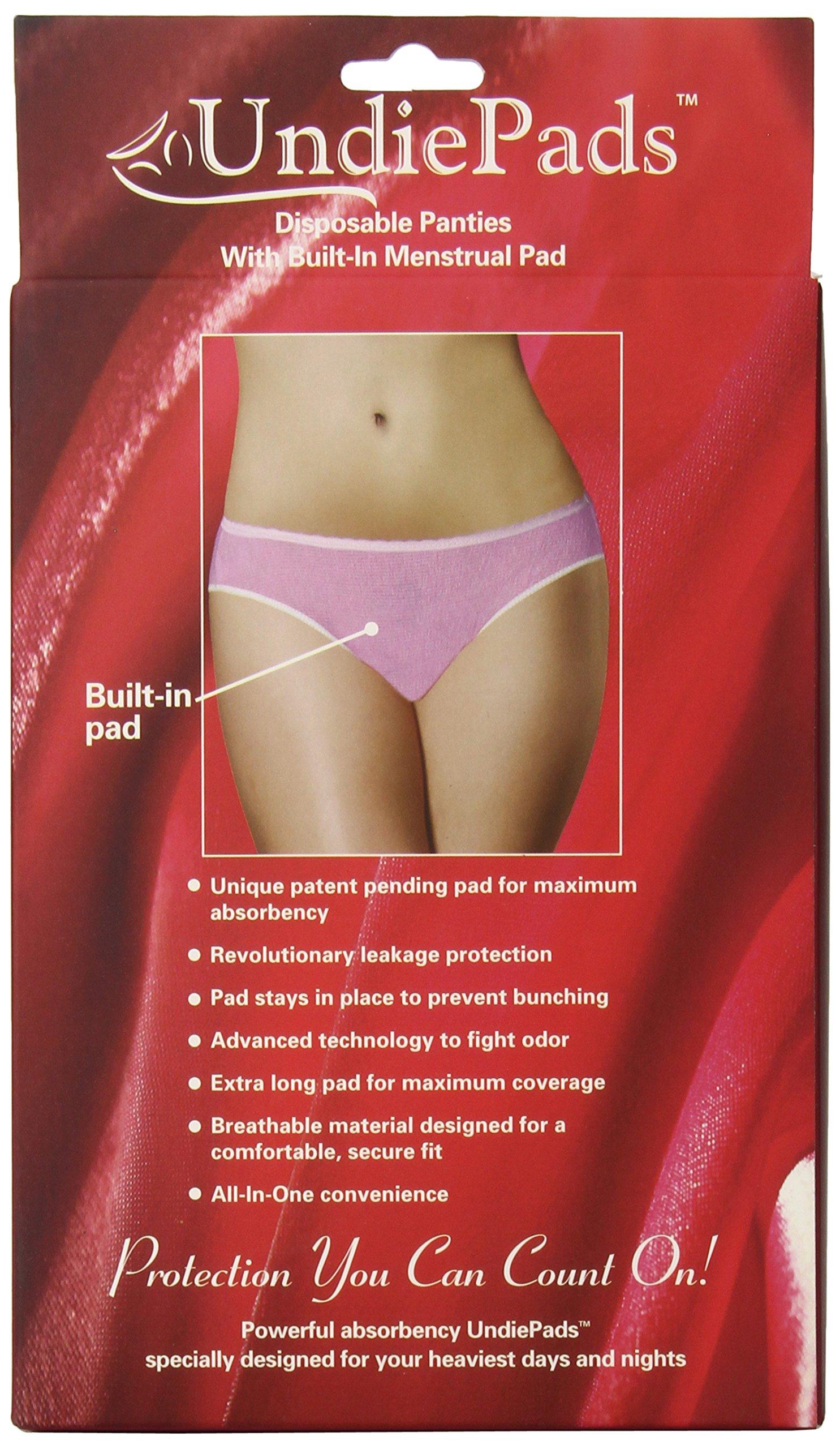 UndiePads Period Panties With Built-in Pad, Large and Extra Largel 3 Pack Menstrual Underwear by UndiePads