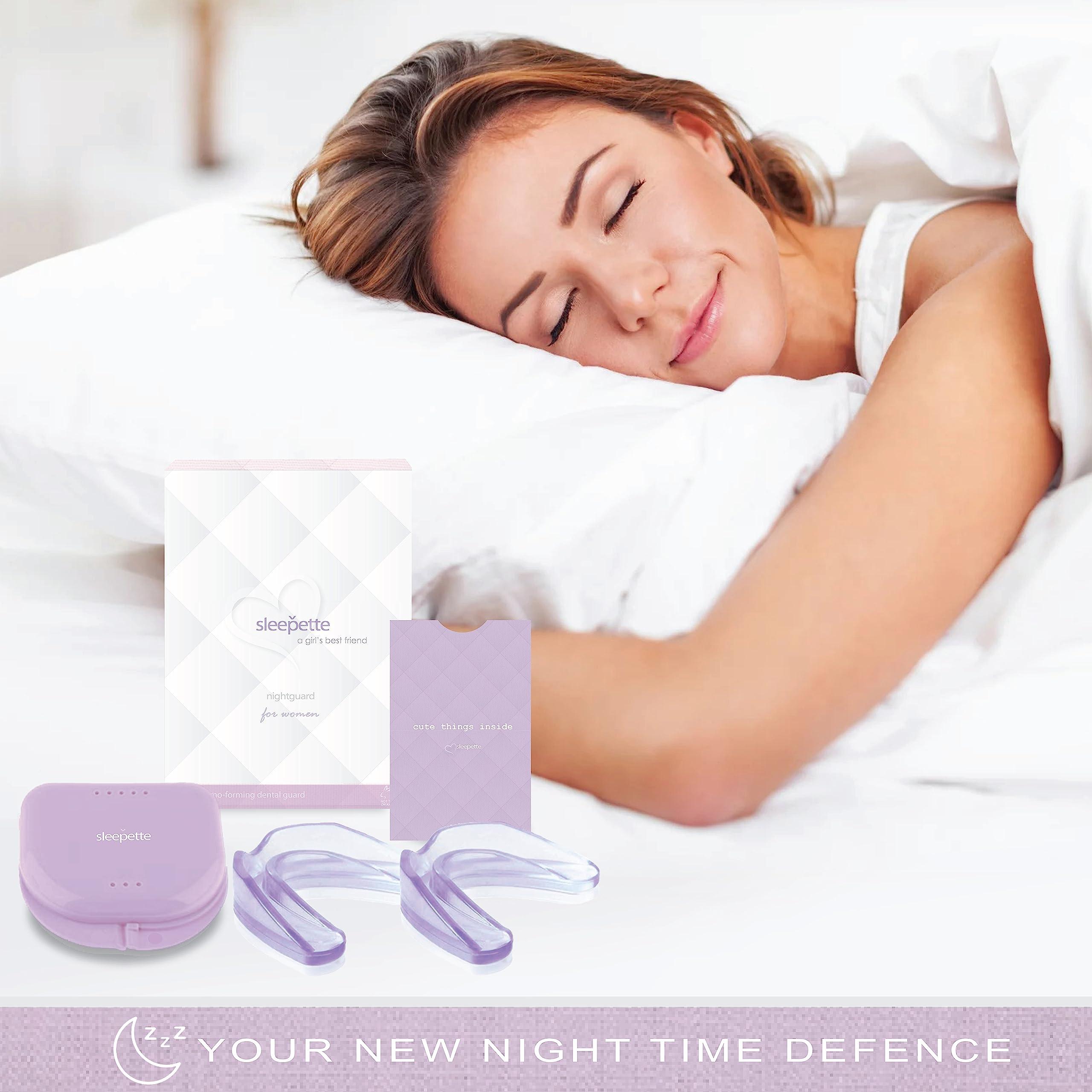 Sleepette Sleepette Night Guard for Women, TMJ Mouth Guard for Grinding Teeth at Night Jaw Clenching & Bruxism - Moldable Dental Night Guard for Teeth Grinding Mouth Guard for Sleep, 4 x Nightguard 2 x Sizes