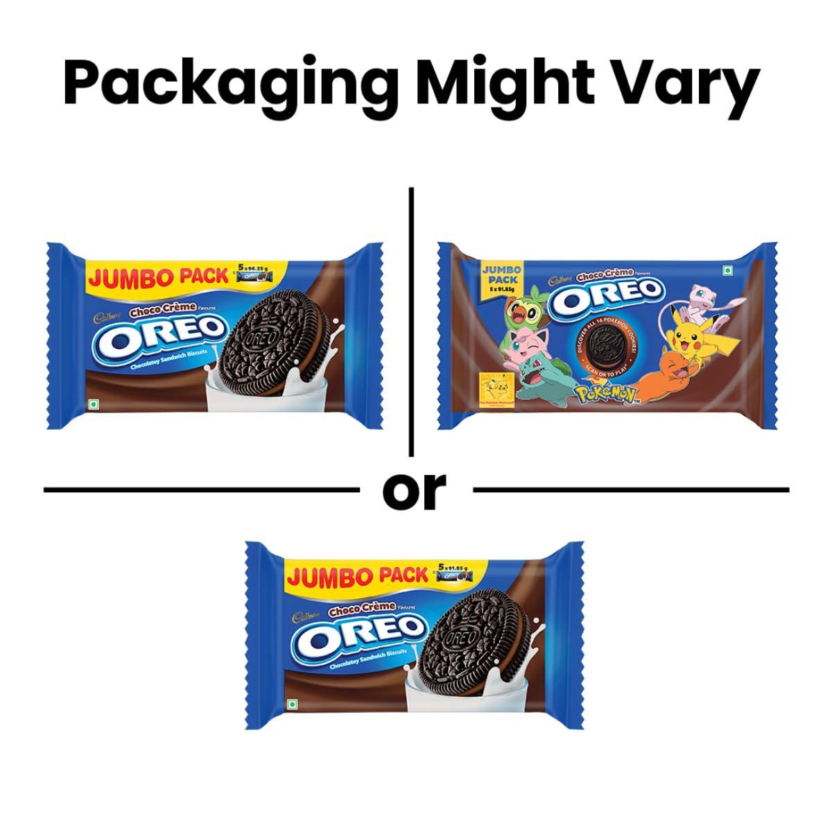 Oreo Oreo Cadbury Chocolate Flavour Cream Sandwich Biscuit, 481.25 Gram , Pack Of 2 X 481.25 Gram Jumbo Pack
