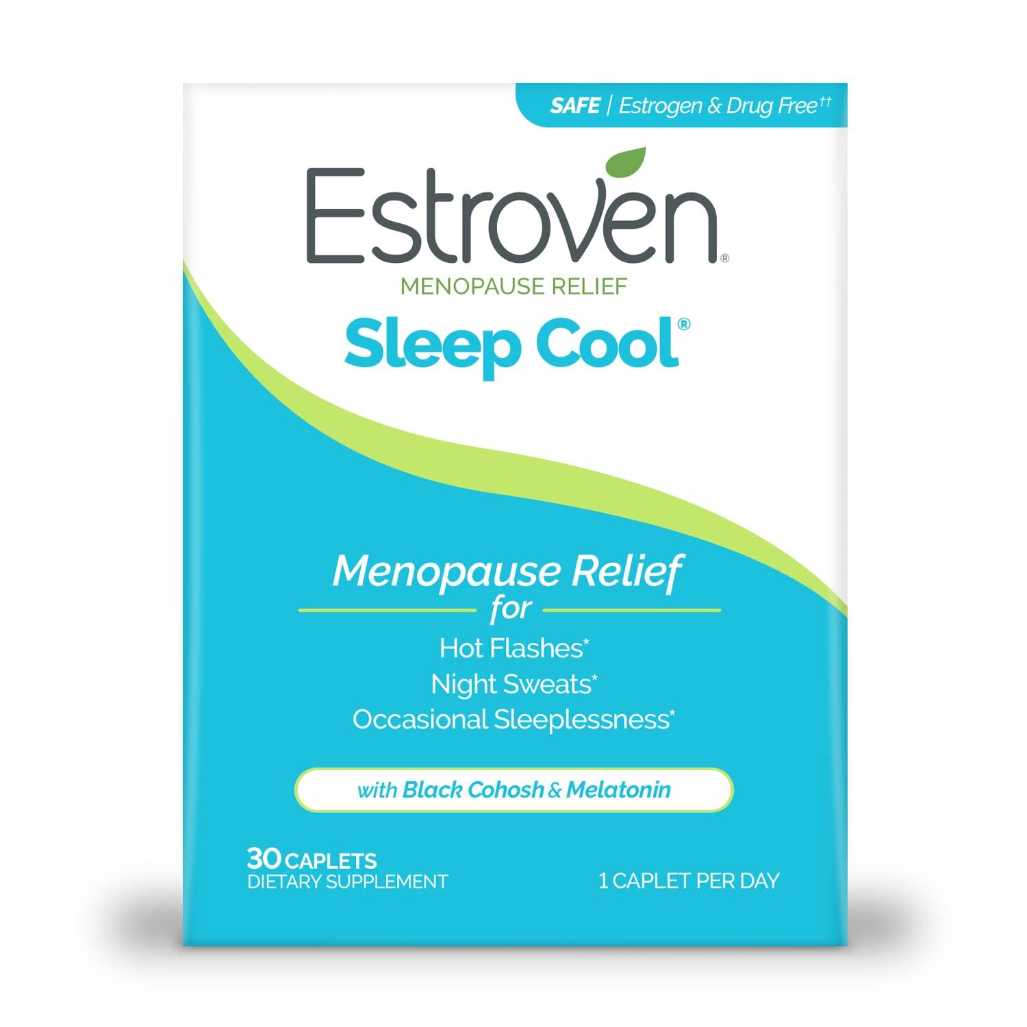 Estroven Estroven SLEEP COOL formulated for Menopause Symptom Relief* Helps Reduce Hot Flashes and Night Sweats* Helps You Fall Asleep and Stay Asleep* 30 Caplets