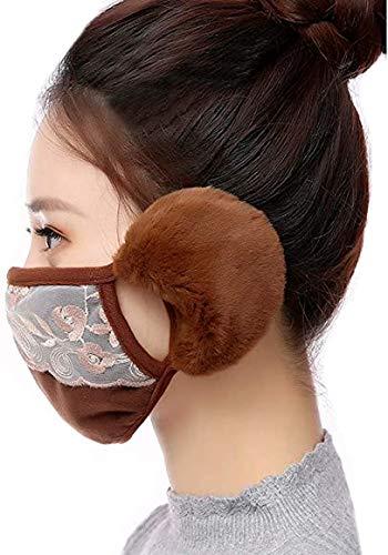 DSquared DSquared Girl\'s and Boys\' Warm Winter Face Mask with Plush Ear MufF_Pack Of 02,Pink|Brown