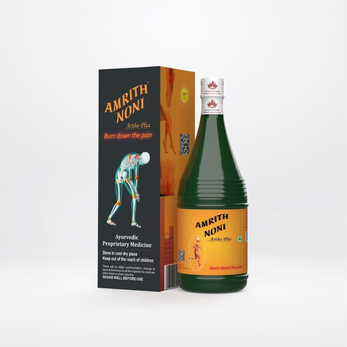 Amrith Noni Amrith Noni Artho Plus 750Ml + Pain Roll-On 50Ml - Effective Combo For Joint Health & Quick Relief From Aches And Pains, Liquid