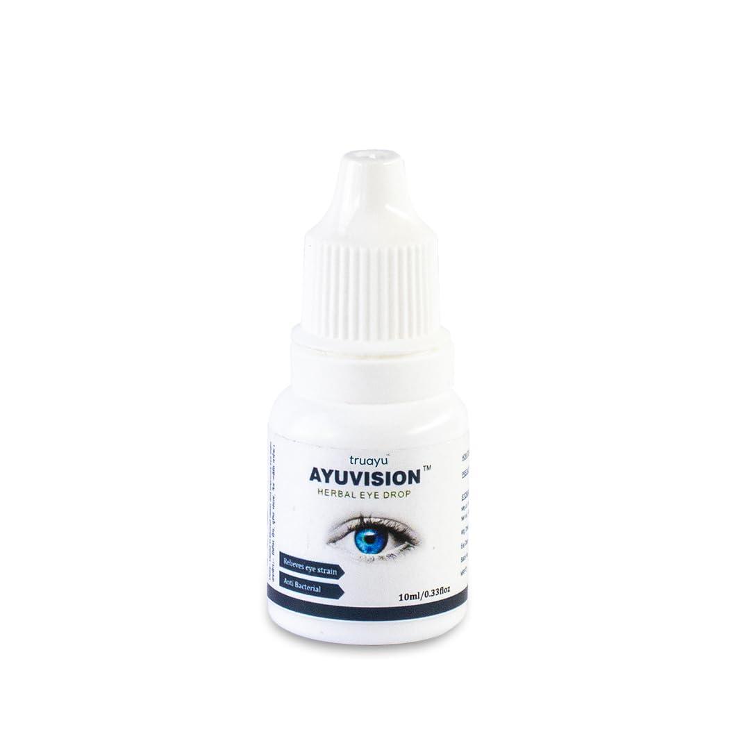 AYUVISION Ayuvision Herbal Eyedrops Relieves Eye Strain, Dryness, Redness & Itching |Cooling Daily-use Eyedrops with Goodness of Ayurvedic Herbs 10ml (Pack of 2)