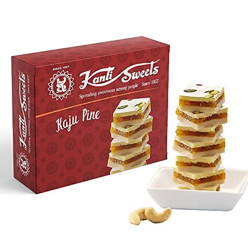 Kanti Sweets Kanti Sweets Kaju Pine, Made With Cashews, fresh pineapple, sugar, khova And Ghee - 1 kg (Pack Of 1)