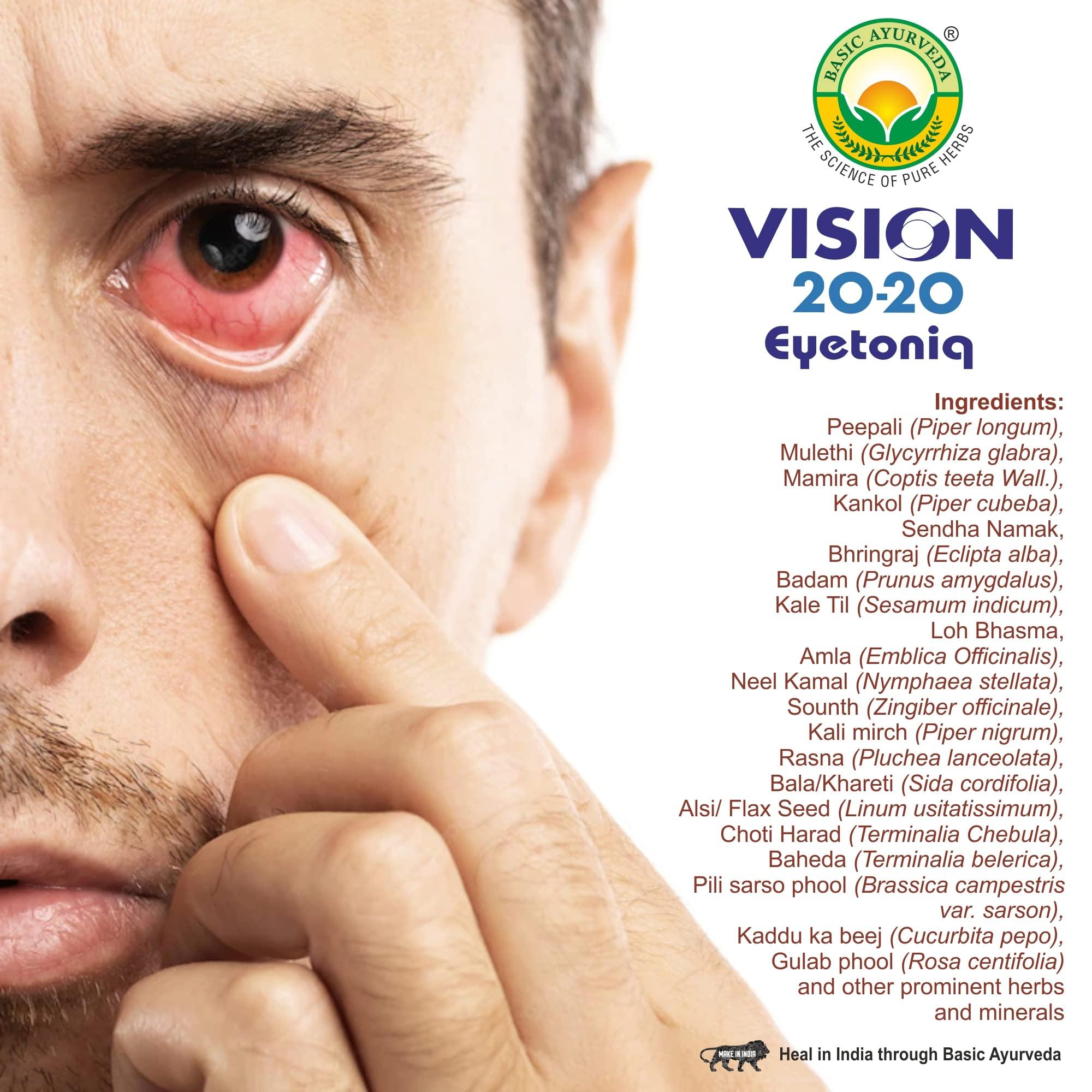 BASIC AYURVEDA Basic Ayurveda Vision 20-20 Eyetoniq 450 Ml- Herbal Eye Tonic | Ayurvedic Drink For Eyes, Promoting Clarity, Focus, And Overall Visual Wellness | A Powerful Blend Of Natural Ingredients
