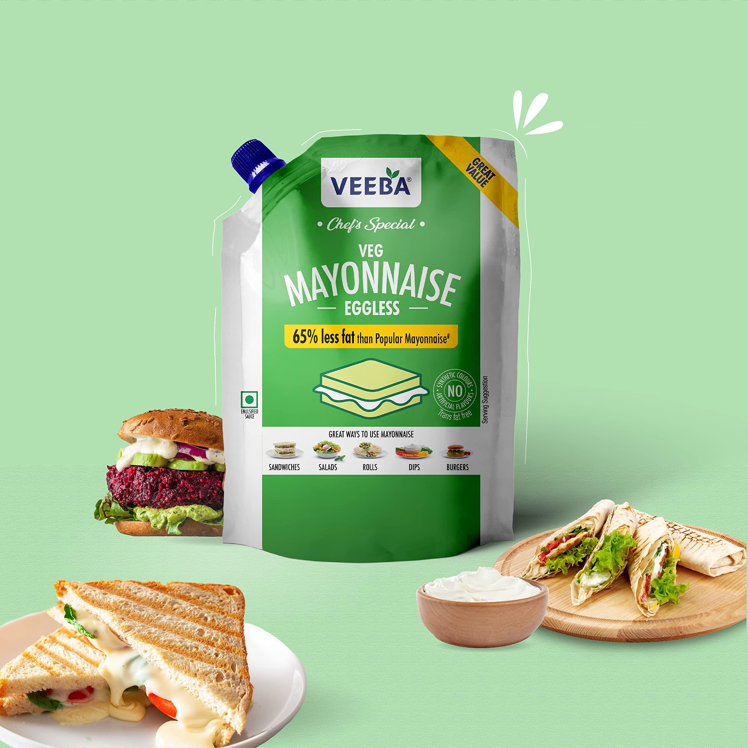 VEEBA Veeba Eggless Mayonnaise (700g) I Veg Mayonnaise I 100% Vegetarian Mayo I Extra Creamy and Delicious I Rich and Thick Texture I Dip, Spread and Dunk & veeba pasta pizza sauce 280g