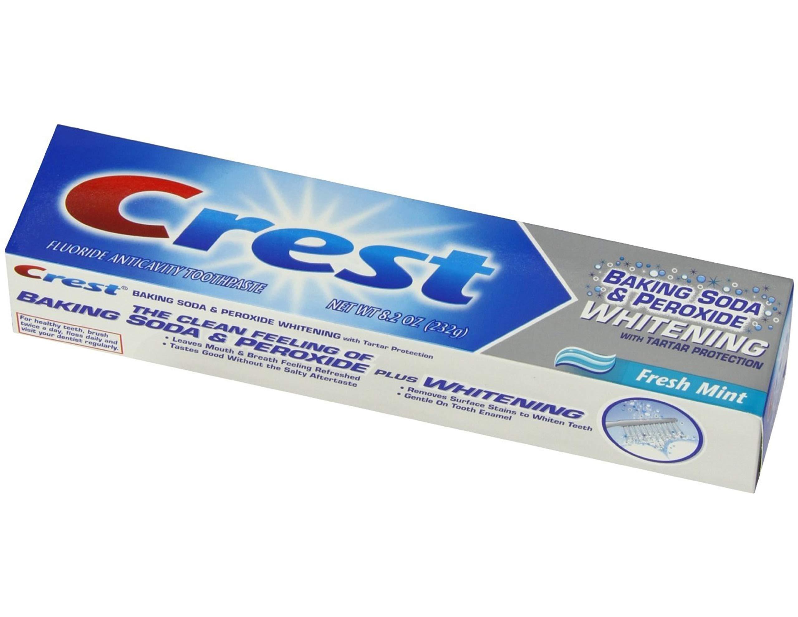 Crest Crest Baking Soda & Peroxide Whitening with Tartar Protection Striped Toothpaste - Fresh Mint, 230g (8.2oz)