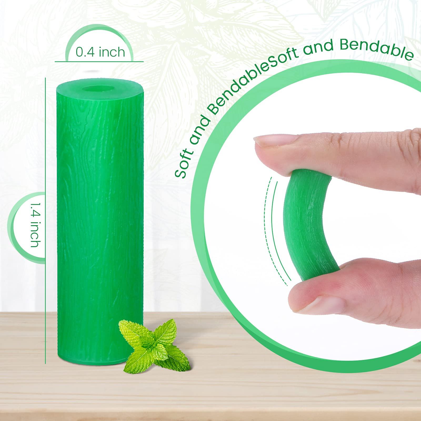 melonsun Aligner Chewies for Invisalign Aligners Mint Scented (20 Pcs Green) and Aligner Removal Tool (2 Pcs Pink)