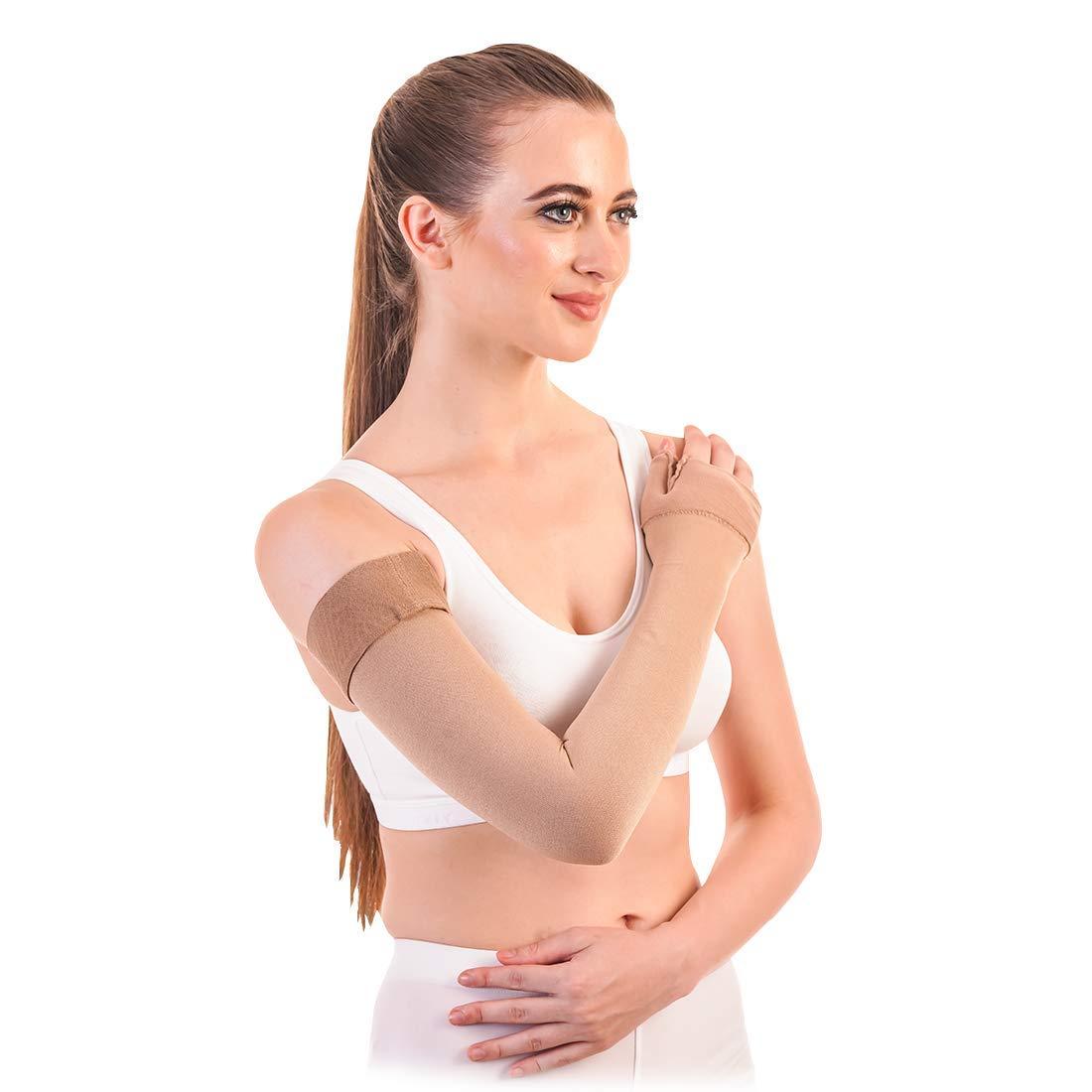 Samson Samson Lymphedema Arm Sleeve (Single) - Compression Stocking Recommended by Doctors, For Post-Mastecomy & Lymphoedema of Hand and Arm, Extra-Firm Graduated Compression (For Women & Men) (Size : Small)