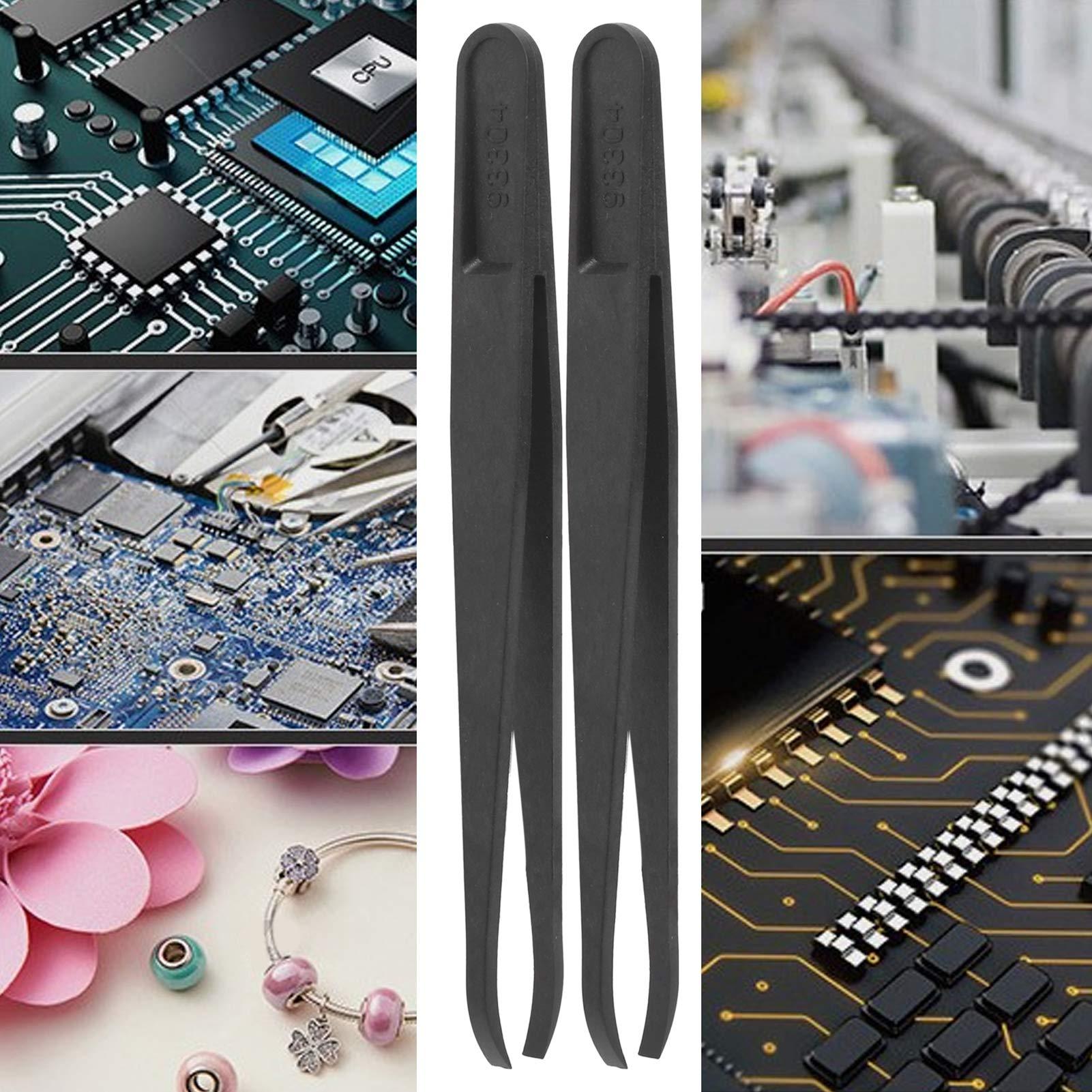 Excluzo Set of 2 20Pcs Industrial Tweezers, Durable 20Pcs Tweezers with Ergonomic Design for Professionals or Amateur for Processing and Installation Of Components